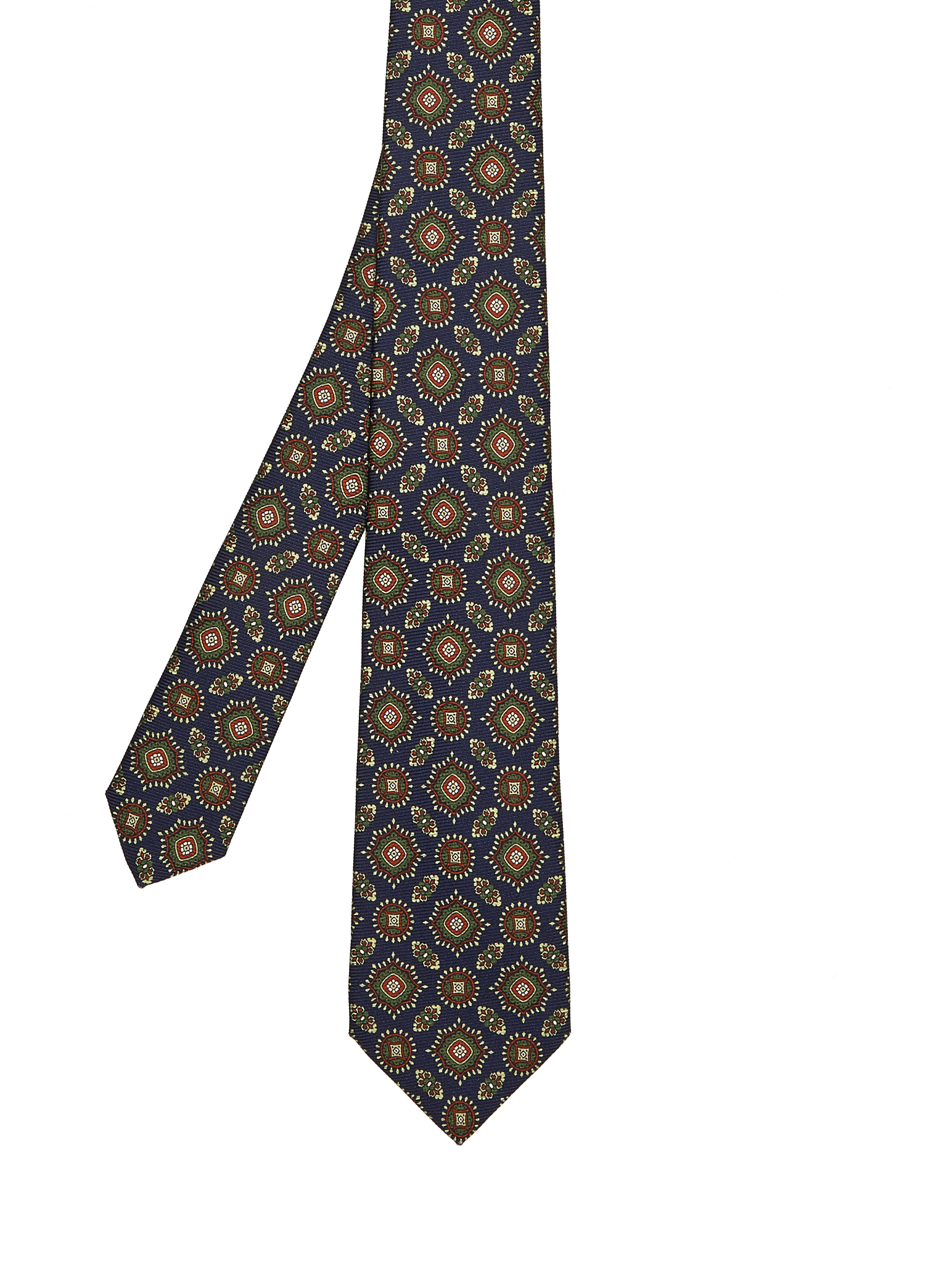 Kitonネクタイ Kiton Micro patterned blue silk tie - Blue - Men | KT9F491A19