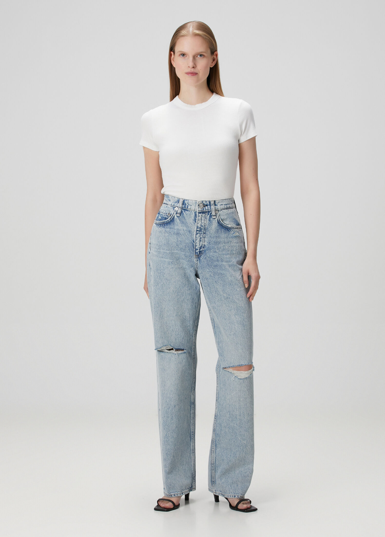 Shea Relaxed Straight Mavi Jean Pantolon