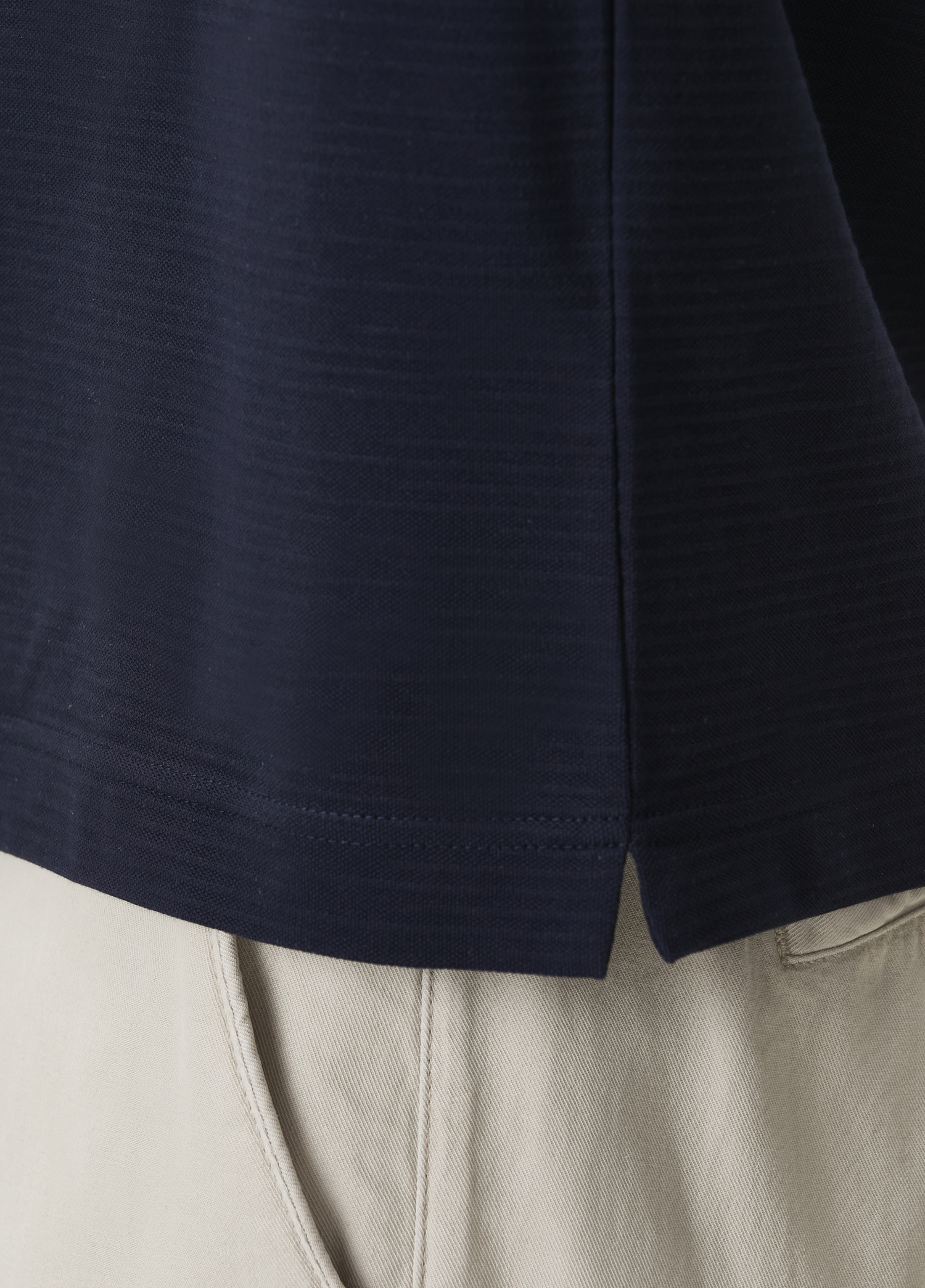 Lacivert Verev Çizgi Detaylı Polo Yaka T-shirt_6