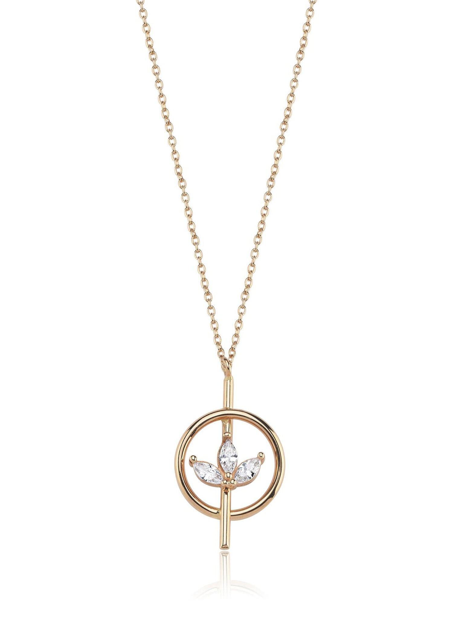 Hamza Yılmaz Jewelry Altın Kadın Minimal Lotus Motifli 14 Ayar Rosegold Kadın Kolye 1537105 | Beymen