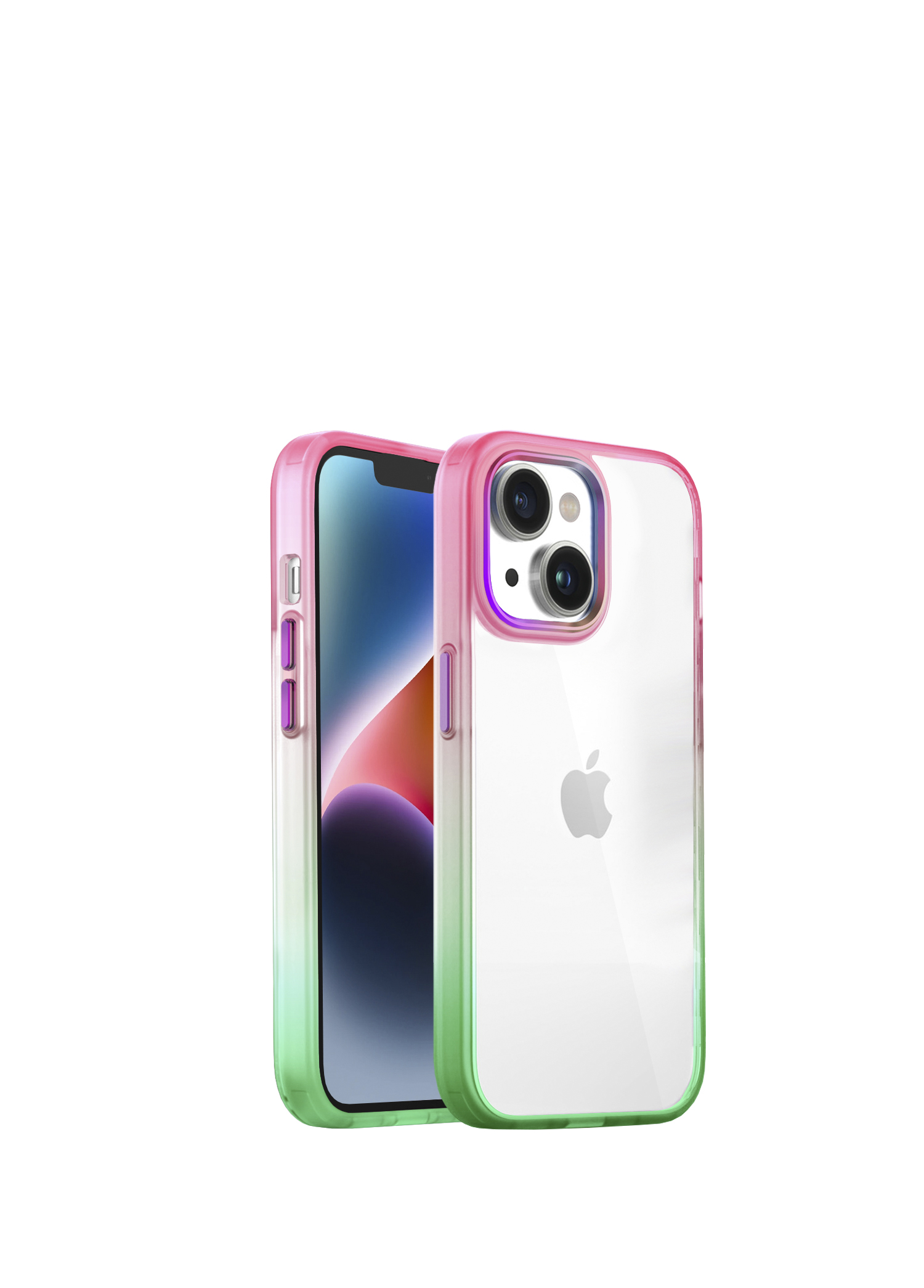 iPhone 14 Air Bumper Rainbow Pink Green Kılıf