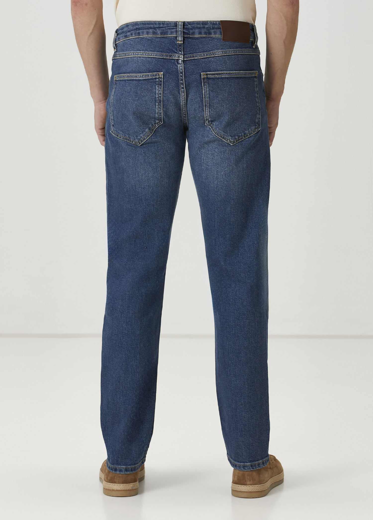 Straight Fit Koyu Mavi Jean Pantolon_2