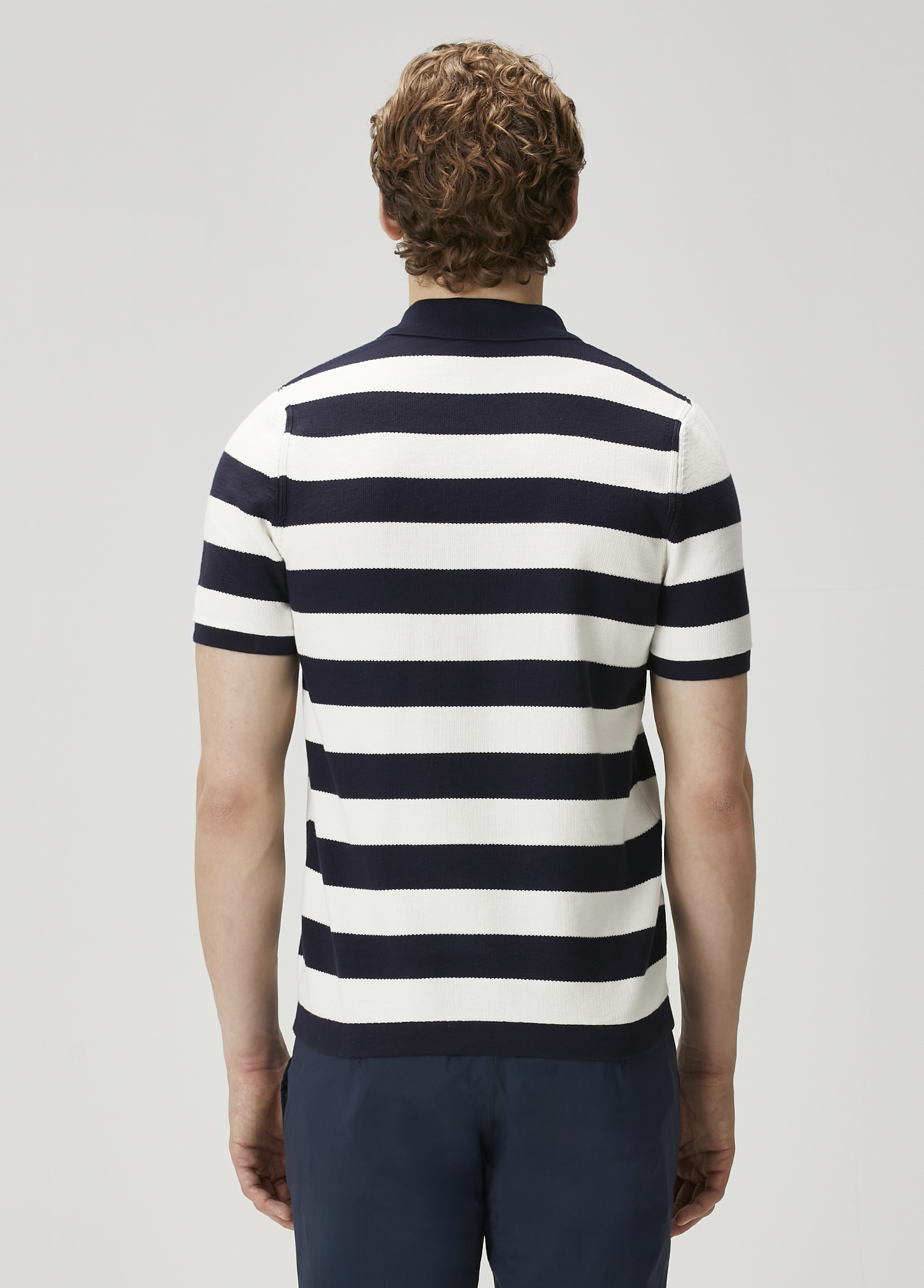 Lacivert Beyaz Polo Yaka T-shirt_4