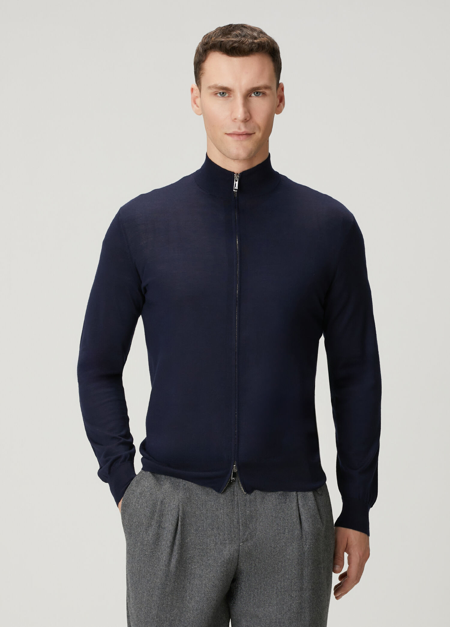 Navy Blue Knit Cardigan