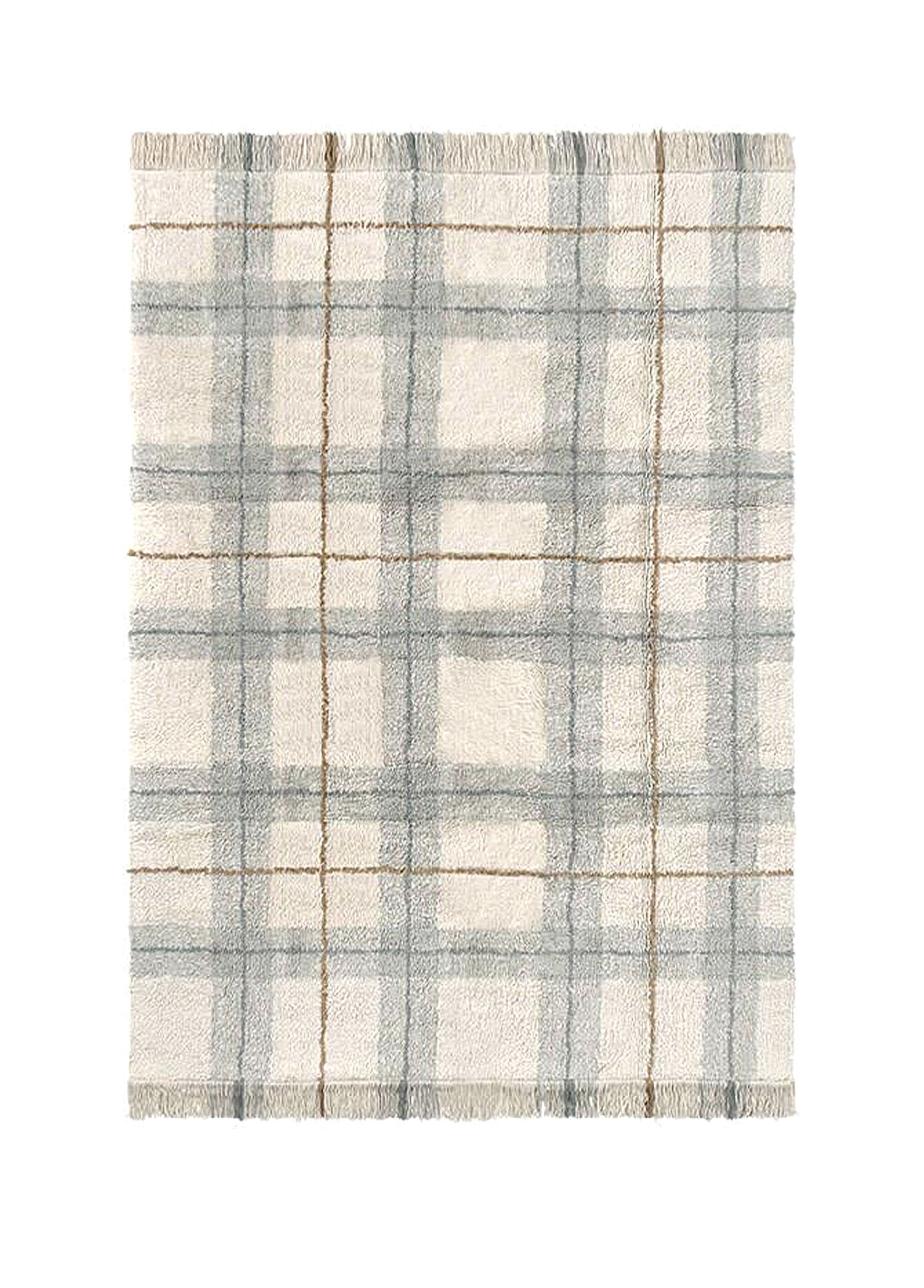 Tartan Blue Sage Pamuklu Küçük Boy Çocuk Odası Halısı 90 x 120 cm