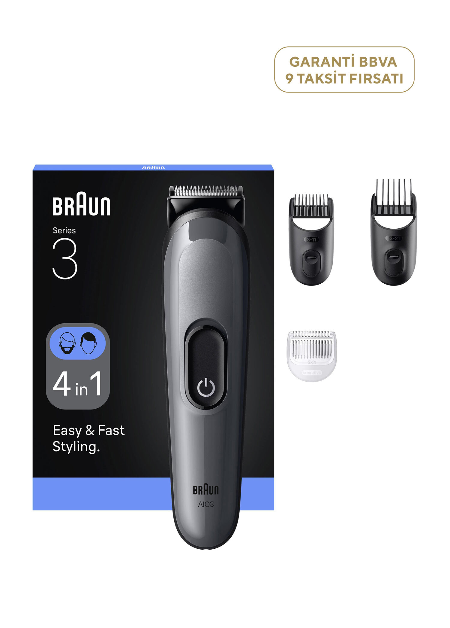 Hepsi Bir Arada Series 3 4’ü 1 Arada Tıraş Kiti AIO3500