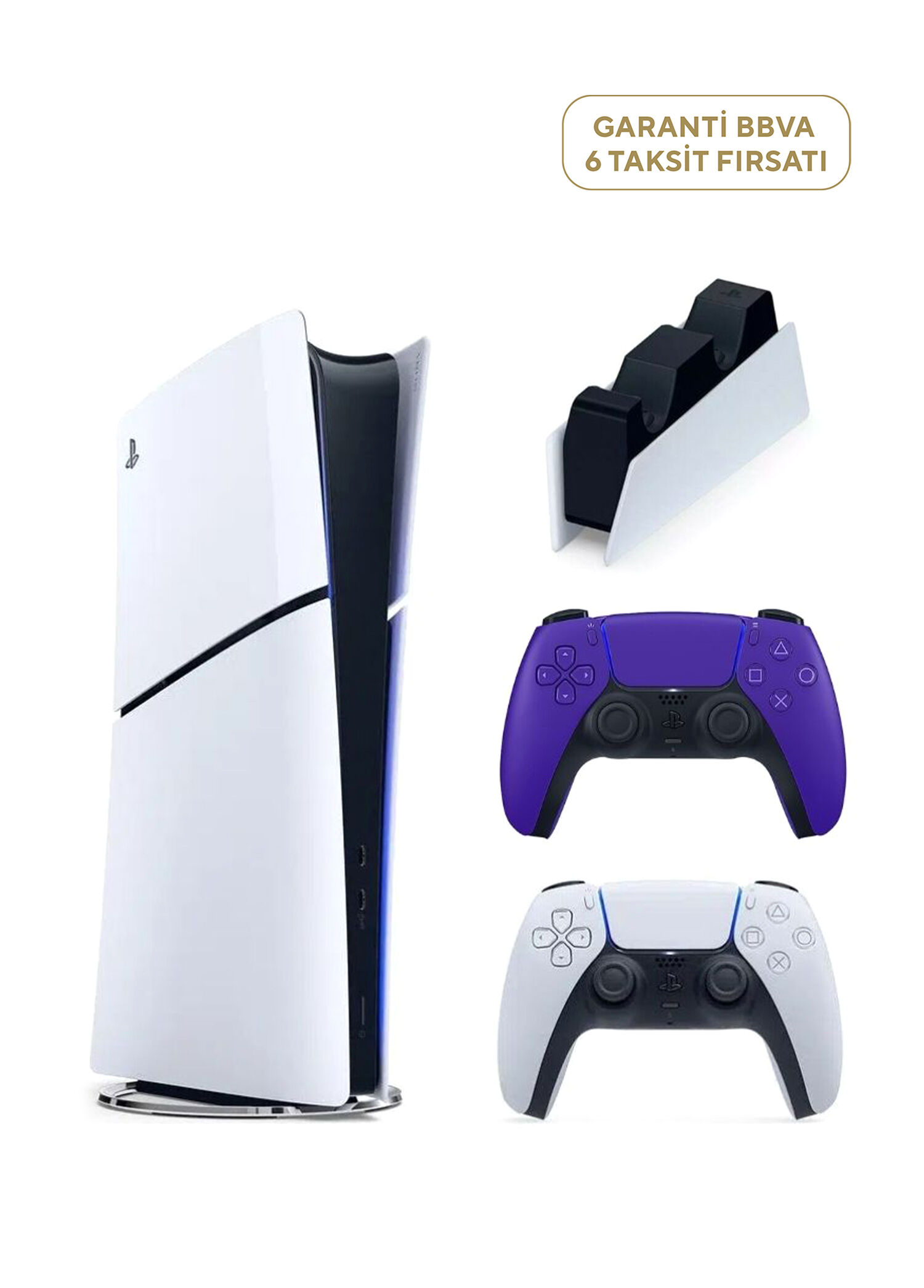 PlayStation 5 Slim Digital Edition 825 GB SSD Oyun Konsolu + 2. PS5 Mor Kol + PS5 Şarj İstasyonu (Yeni Sürüm)