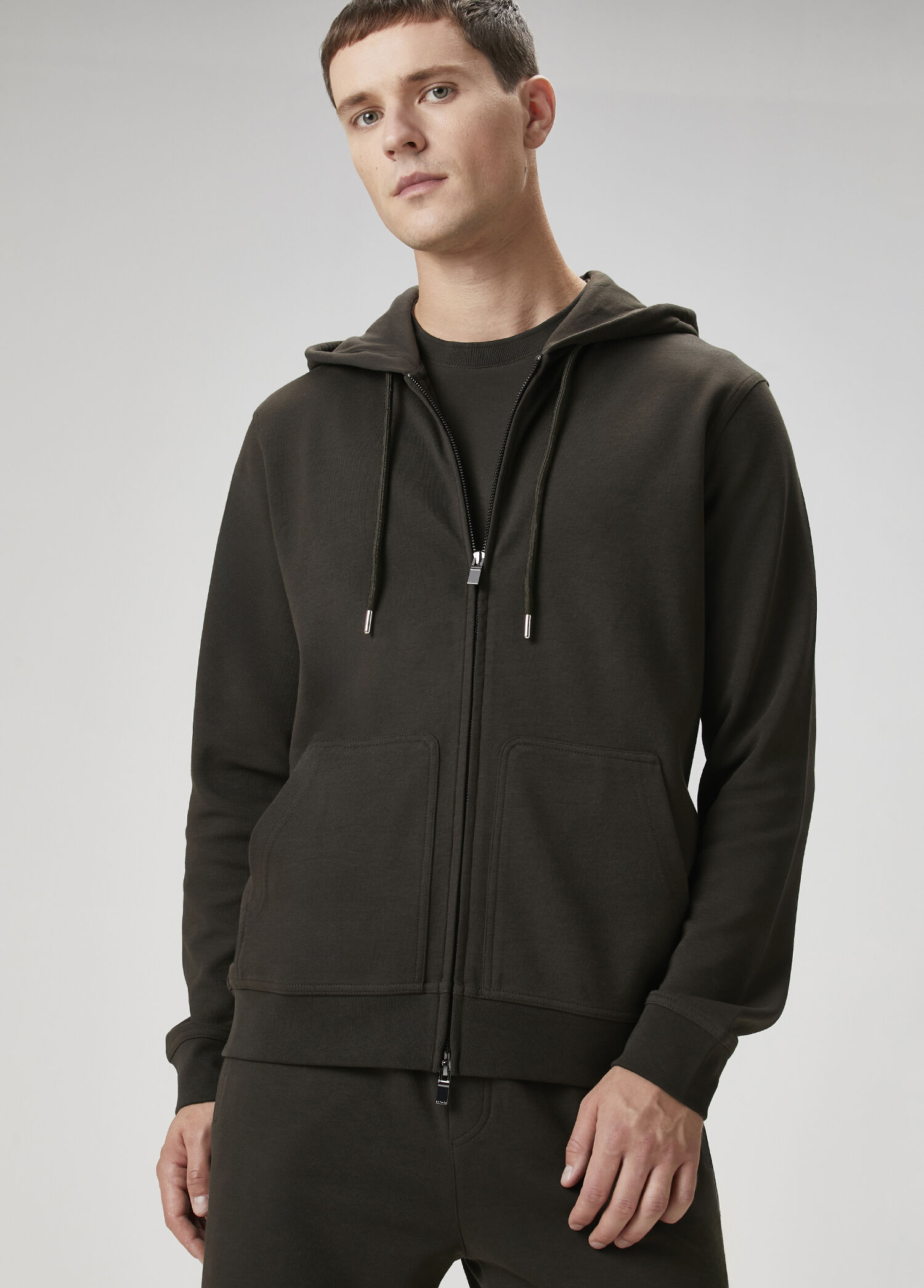 Haki Kapüşonlu Sweatshirt