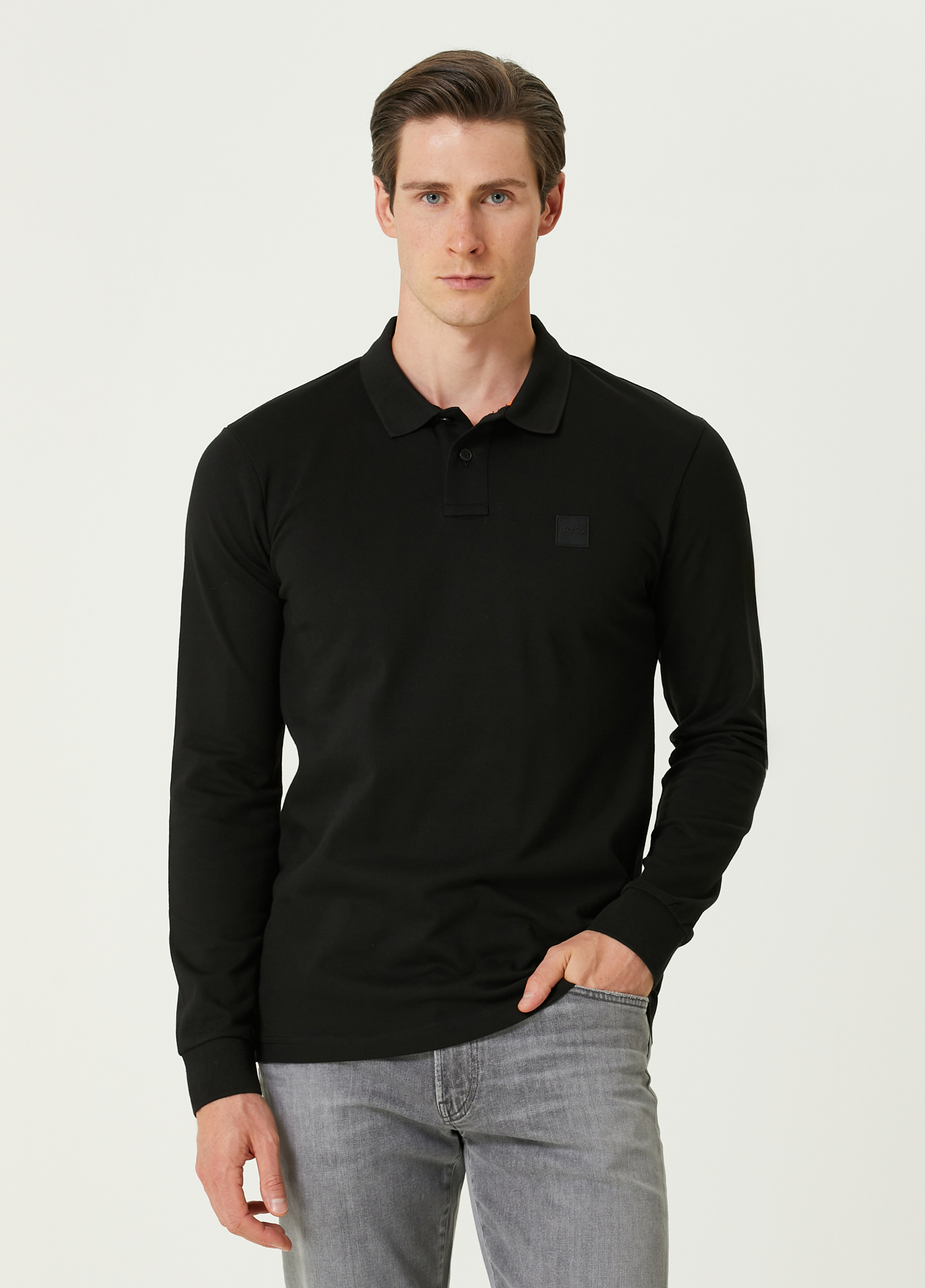 Passerby Siyah Polo Yaka Sweatshirt