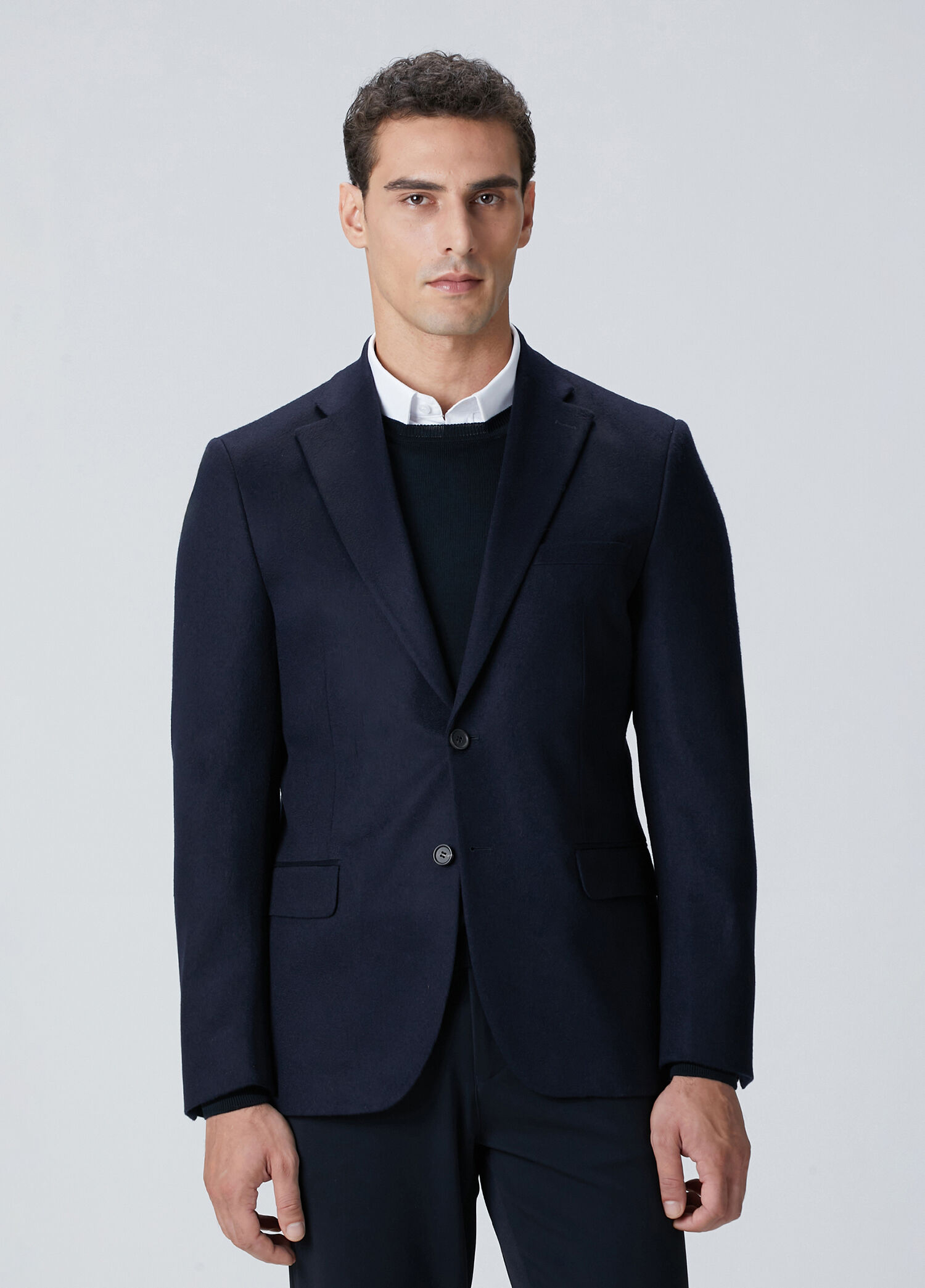 Limited Navy Blue Cashmere Jacket