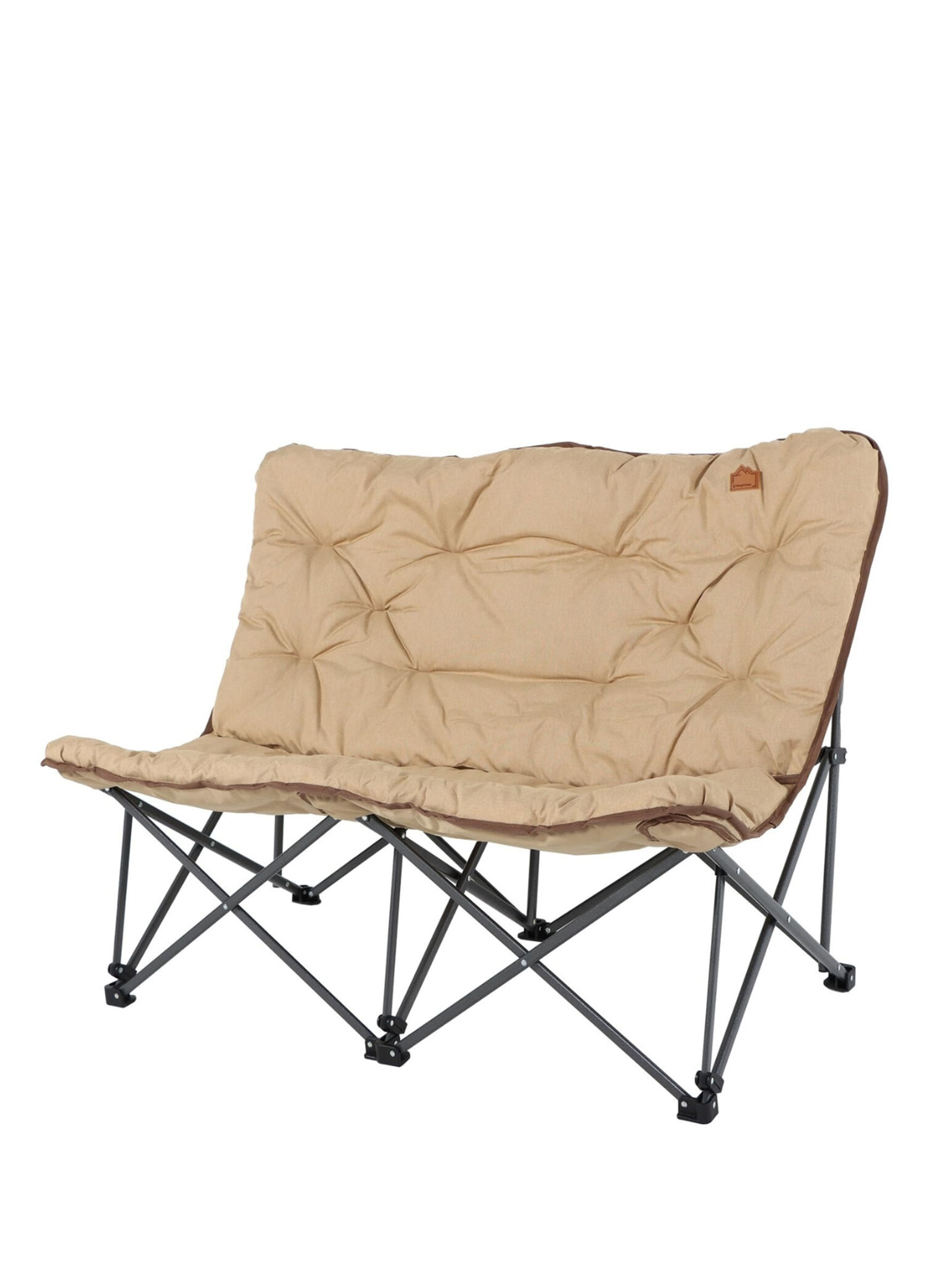 Lemon Lux Double Khaki Ultra Konforlu Katlanır Çift Kişilik Kamp Sandalyesi