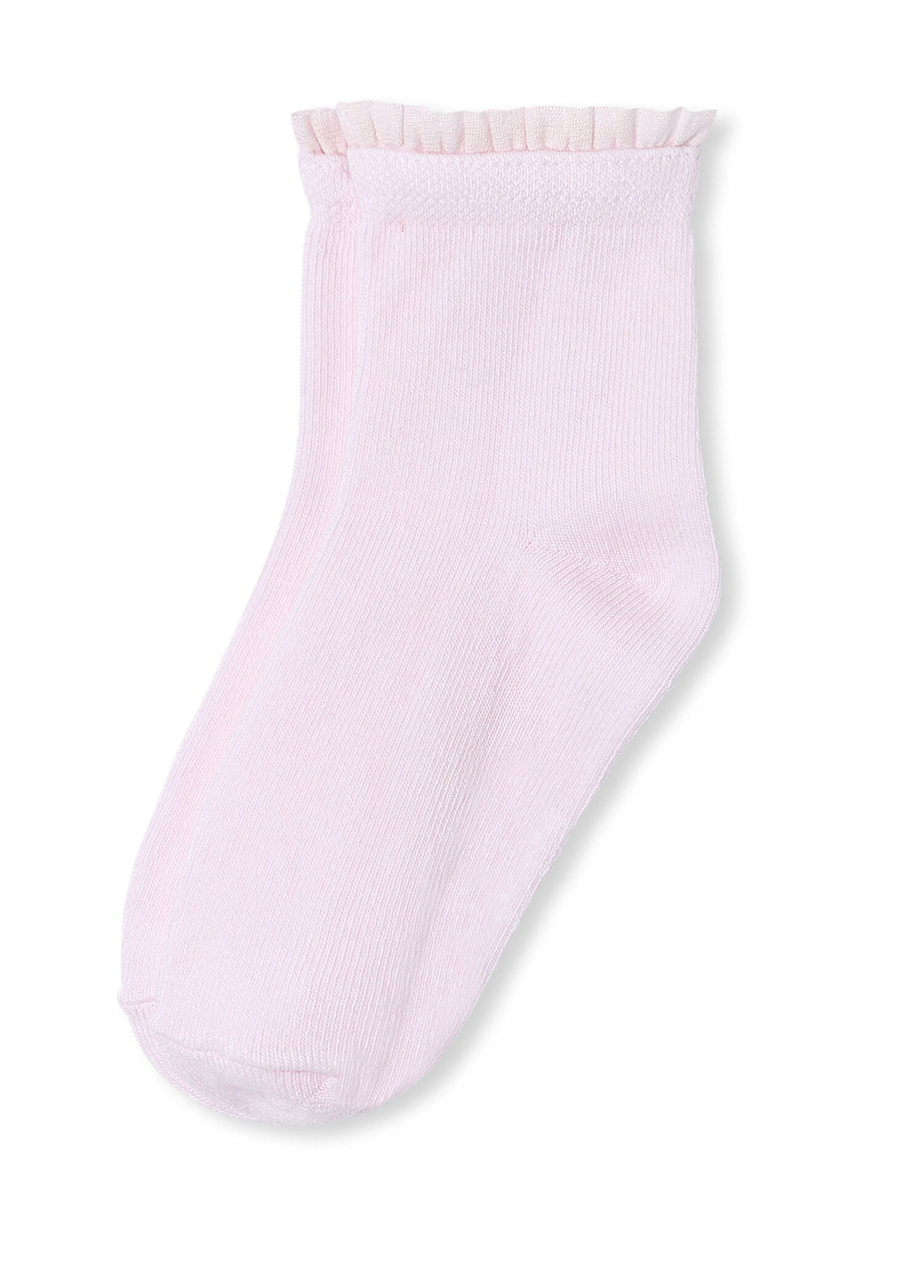 Pembe Fırfırlı Poplin Kız Çocuk Çorap