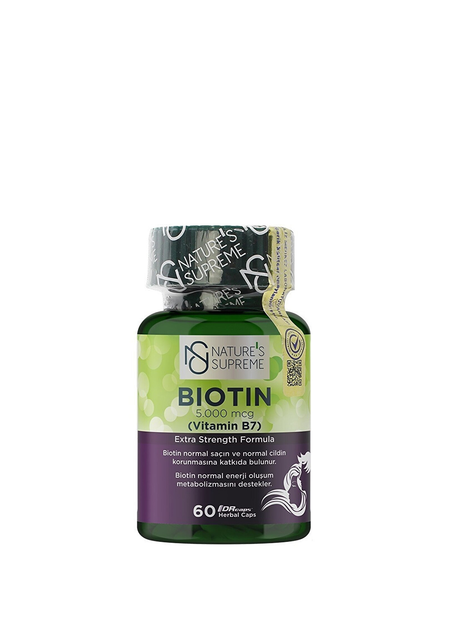 Biotin 5000 mcg Takviye Edici Gıda 60 Kapsül