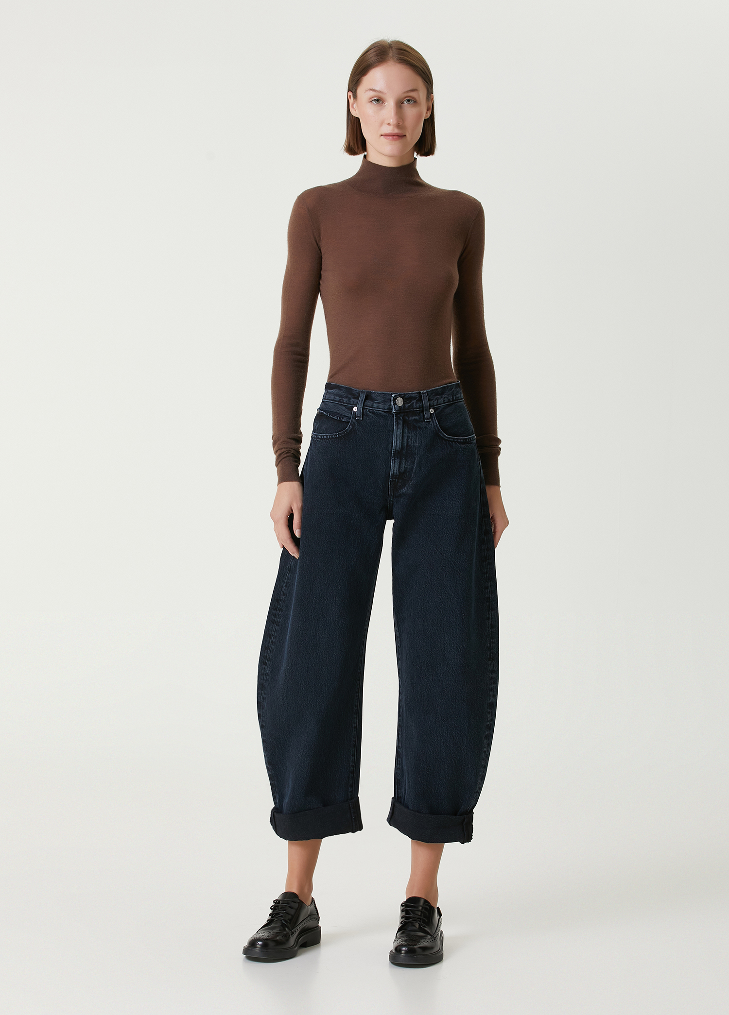 The Bubble Koyu Mavi Curved Jean Pantolon