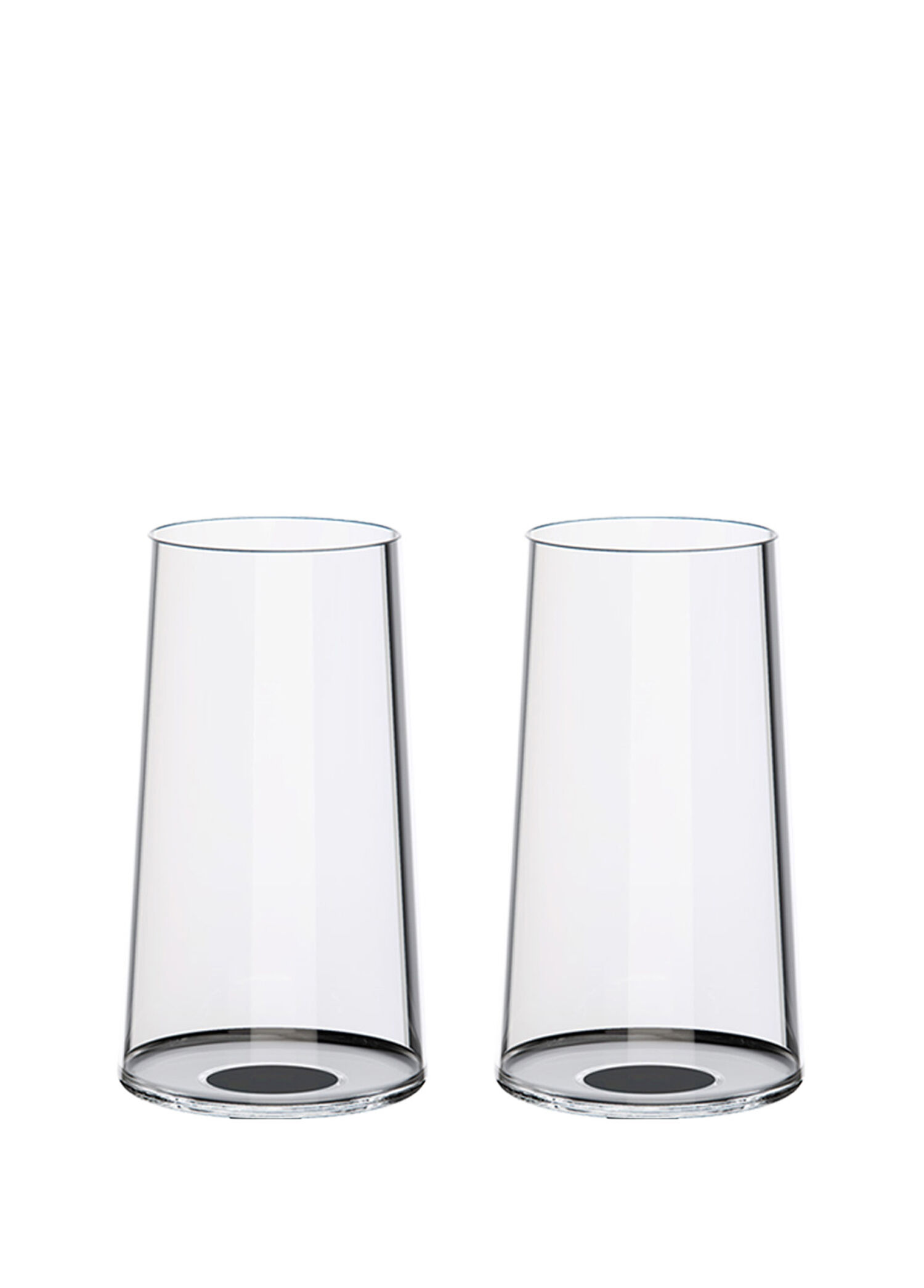 Split Glass Siyah Cam 2'li Şampanya Kadeh Bardağı Seti