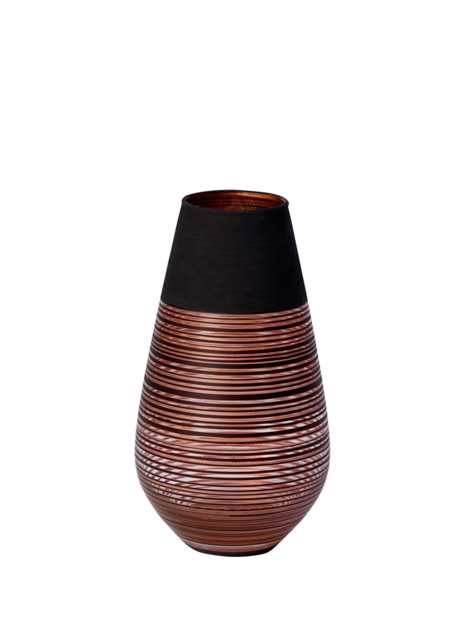 Manufacture Swirl Siyah Kristal Vazo 18 cm