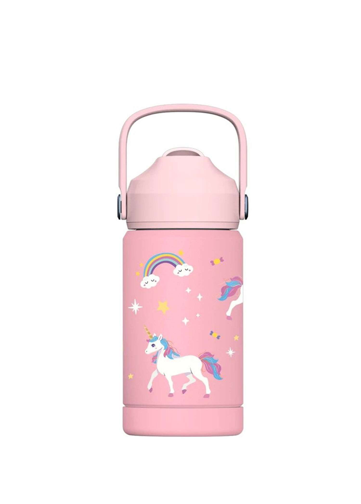 SipnJoy - FlipSip Golden Horn Çelik Çocuk Suluk Termos 360 ml - Pembe