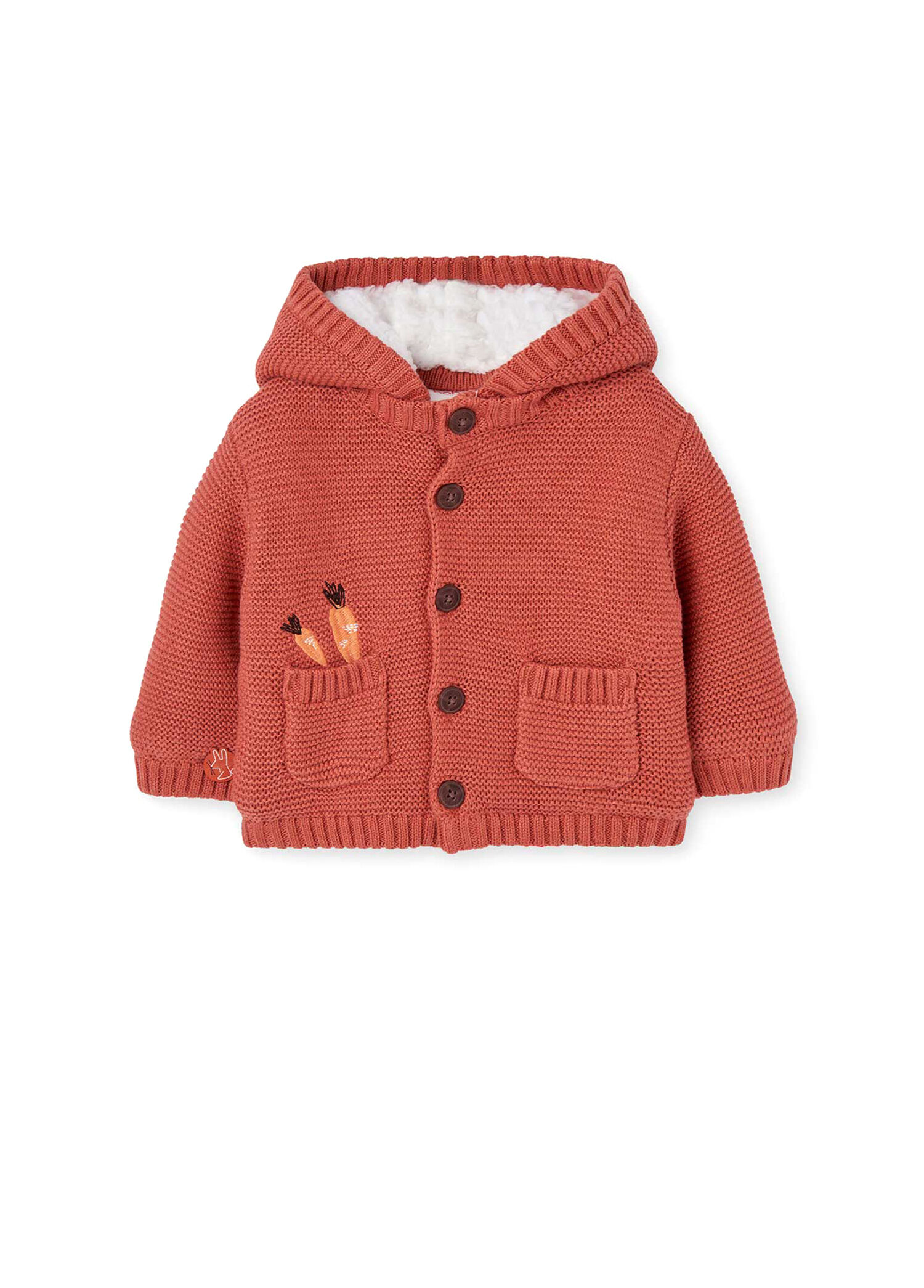 Turuncu Nakışlı Kız Bebek Ceket