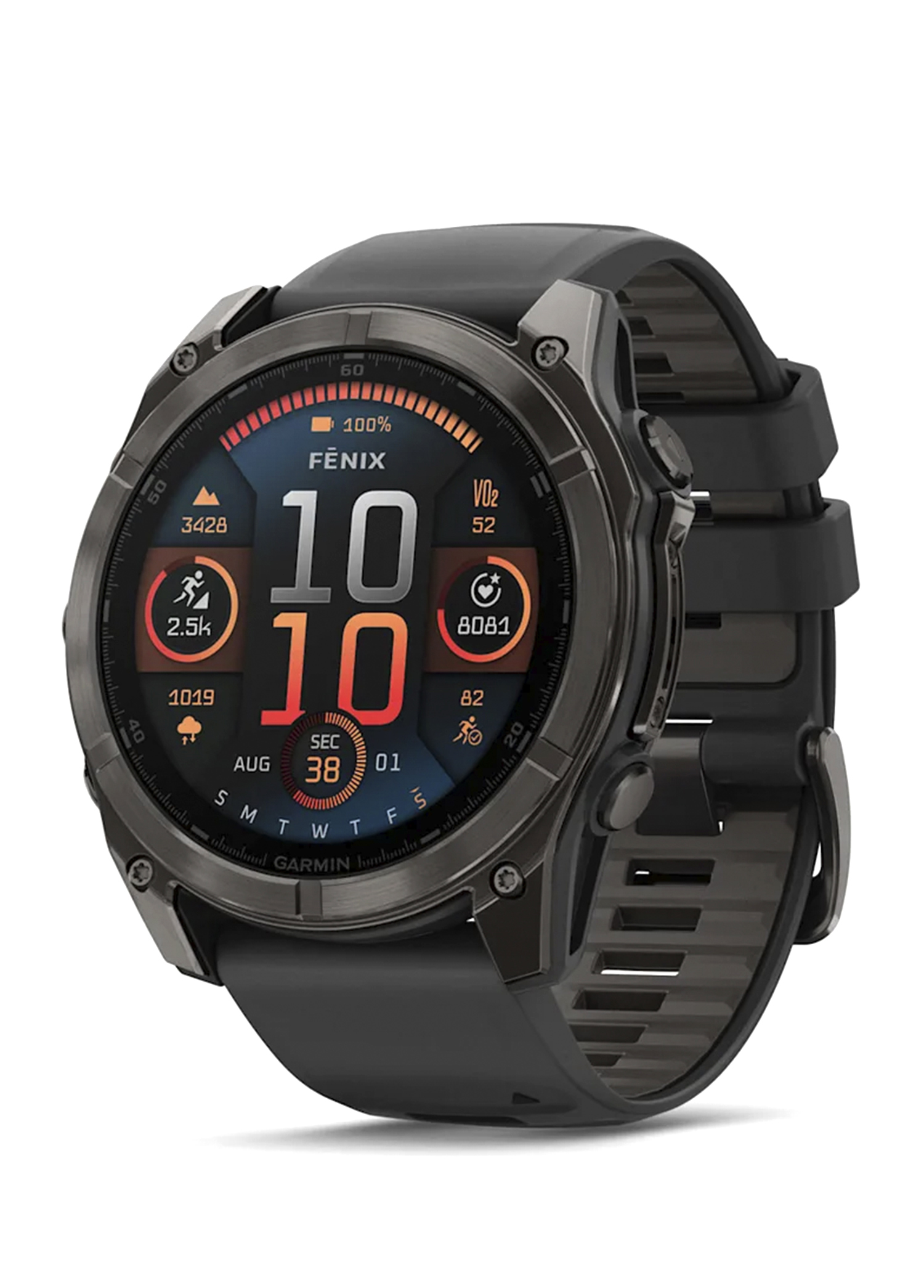 Fenix 8 Amoled Sapphire 51mm Karbon Gri DLC Silikon Kayışlı Akıllı Saat