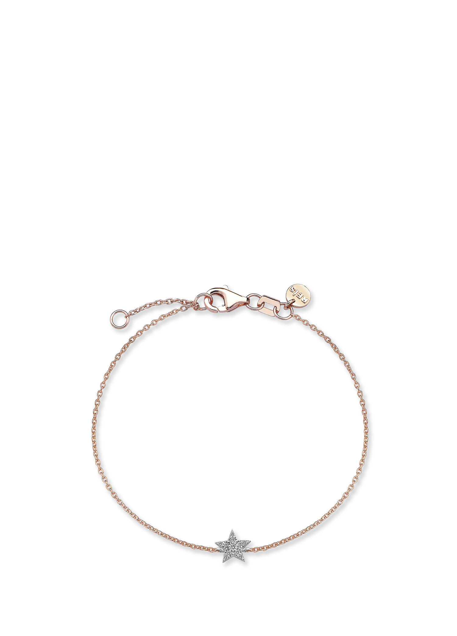 Yıldız Rose Gold 14 Ayar Altın Kadın Pırlanta Bileklik