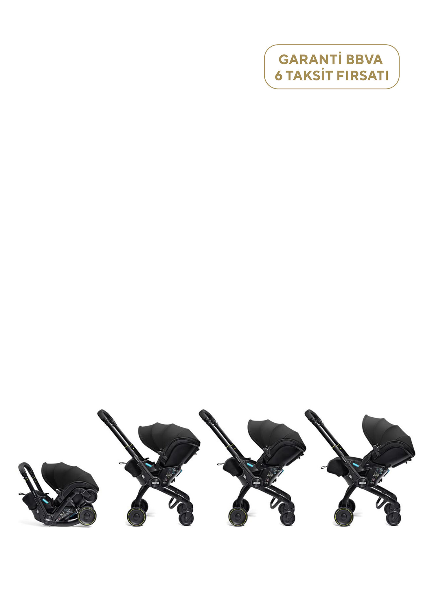 X Bebek Arabasına Dönüşen Tekerlekli Gr 0 i-Size 3 Yatış Pozisyonlu Nitro Black Ana Kucağı Oto Koltuğu