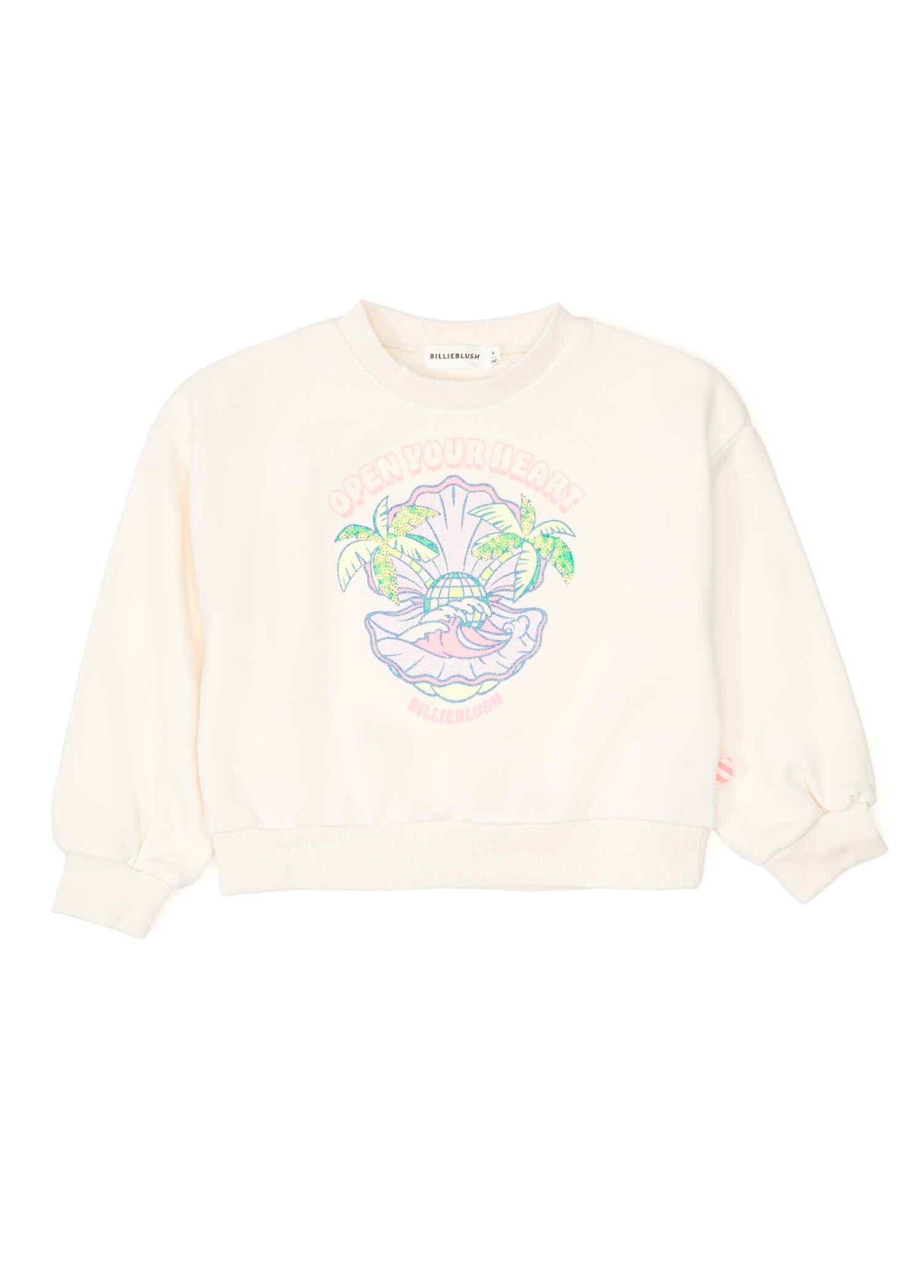 Fildişi Grafik Baskılı Kız Çocuk Sweatshirt