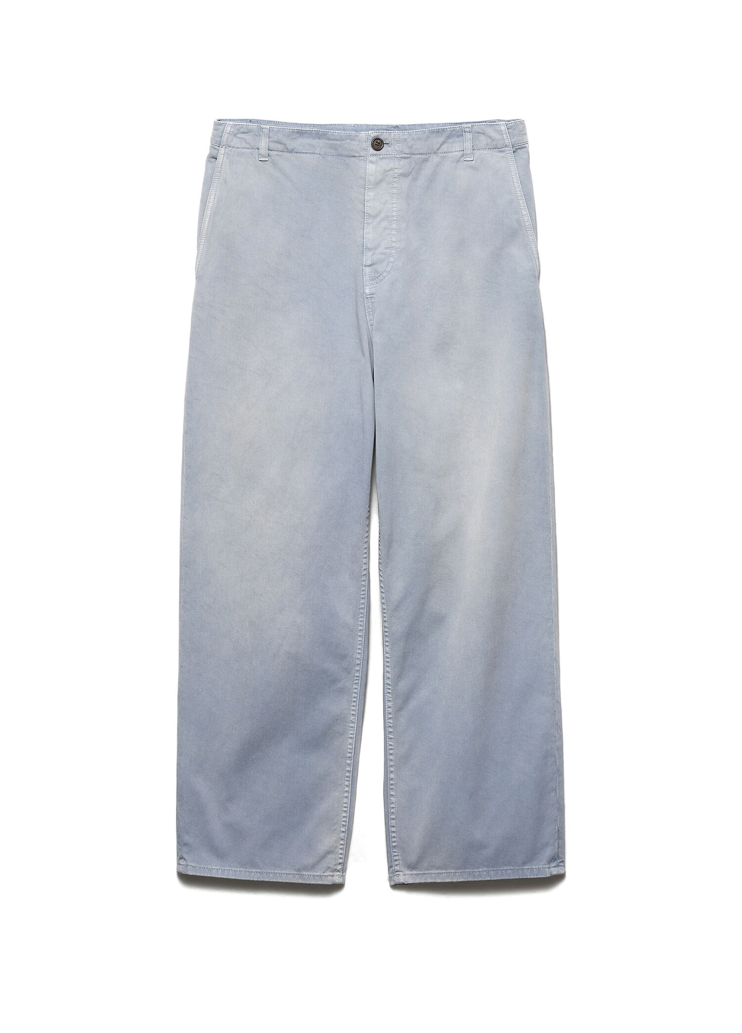Mavi Yıkanmış Gabardin Erkek Jean Pantolon