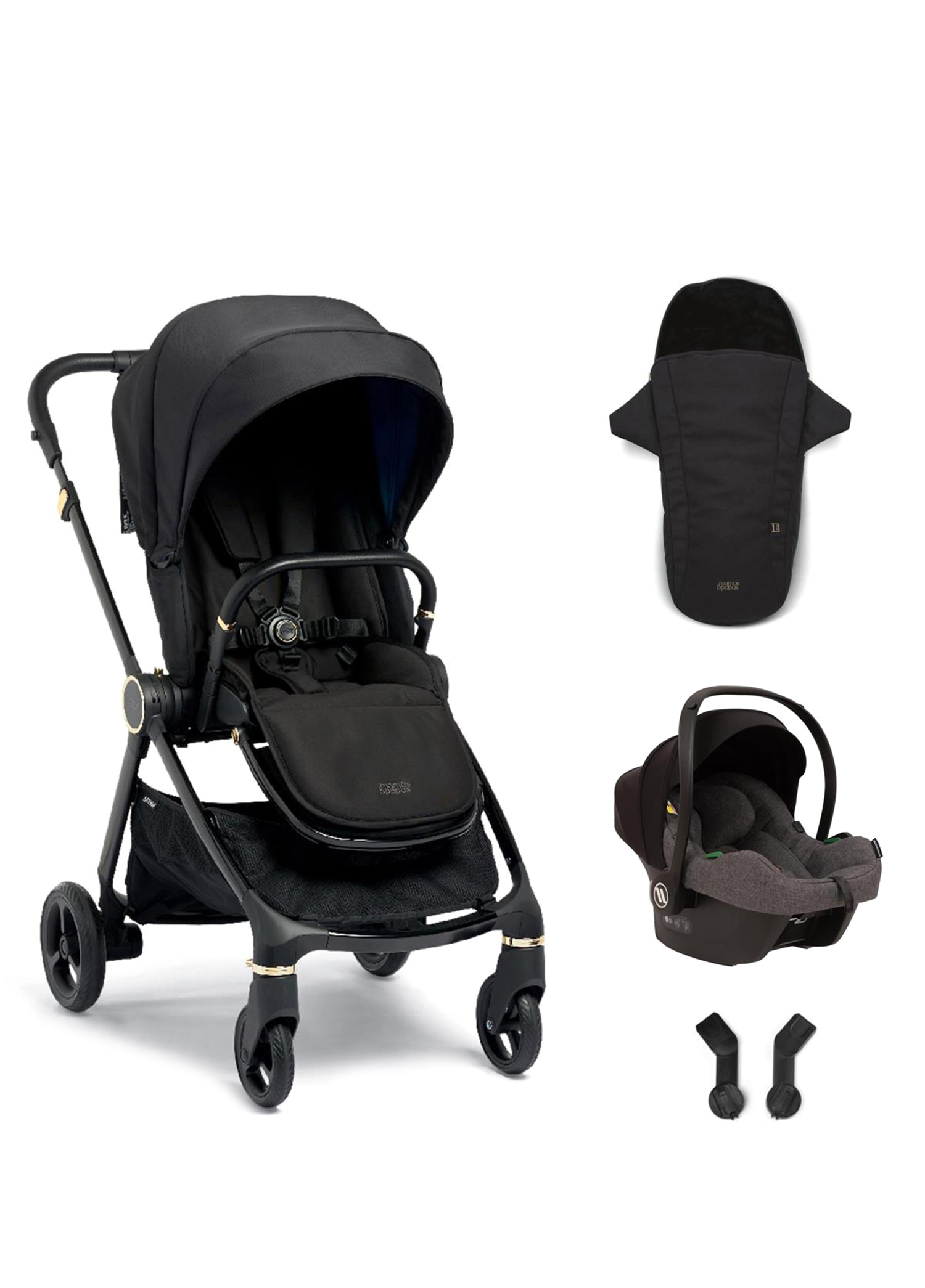 Strada Cosmo Diamond Grey Travel Sistem Bebek Arabası Black