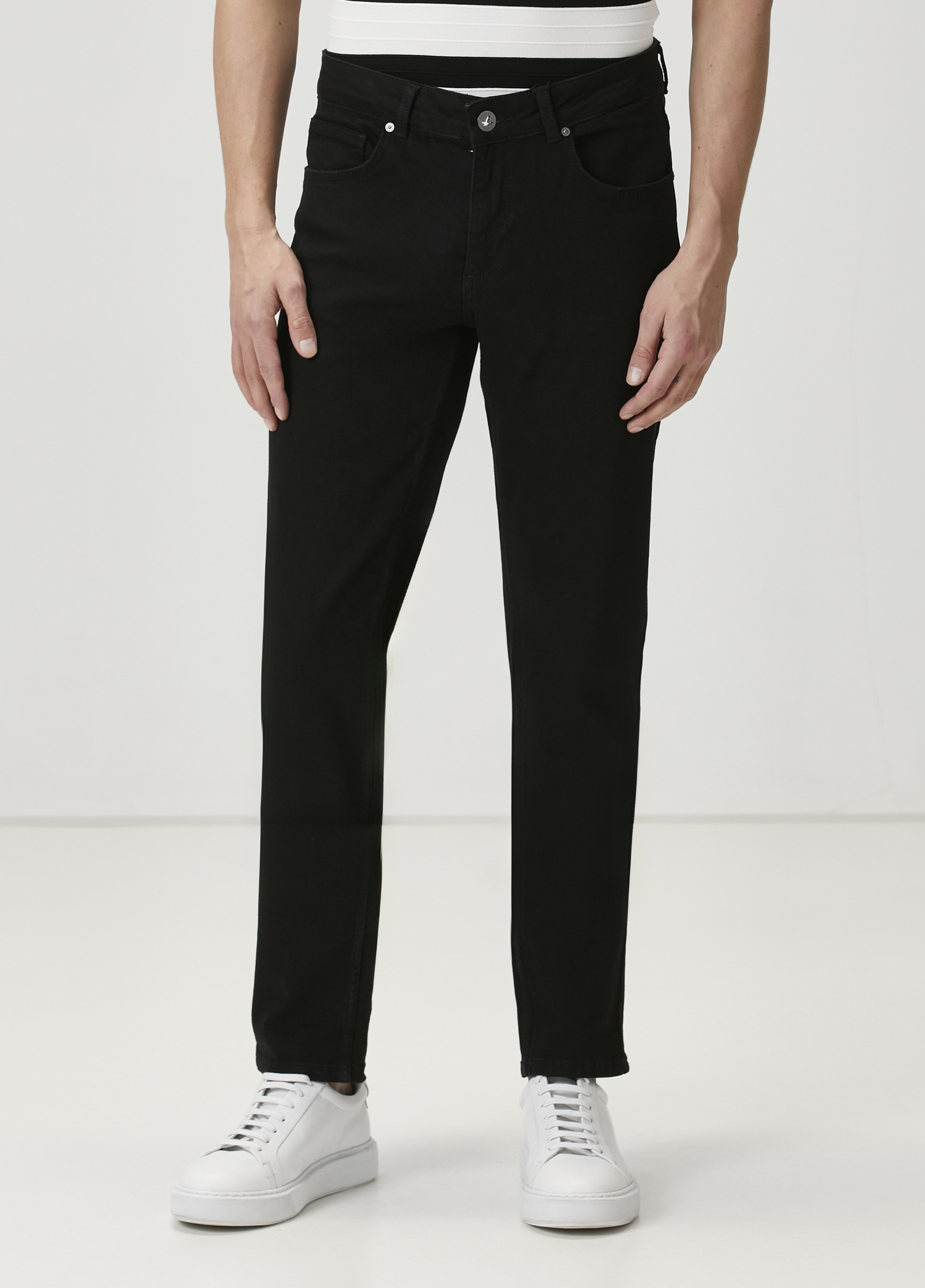 Slim Fit Siyah Jean Pantolon_1