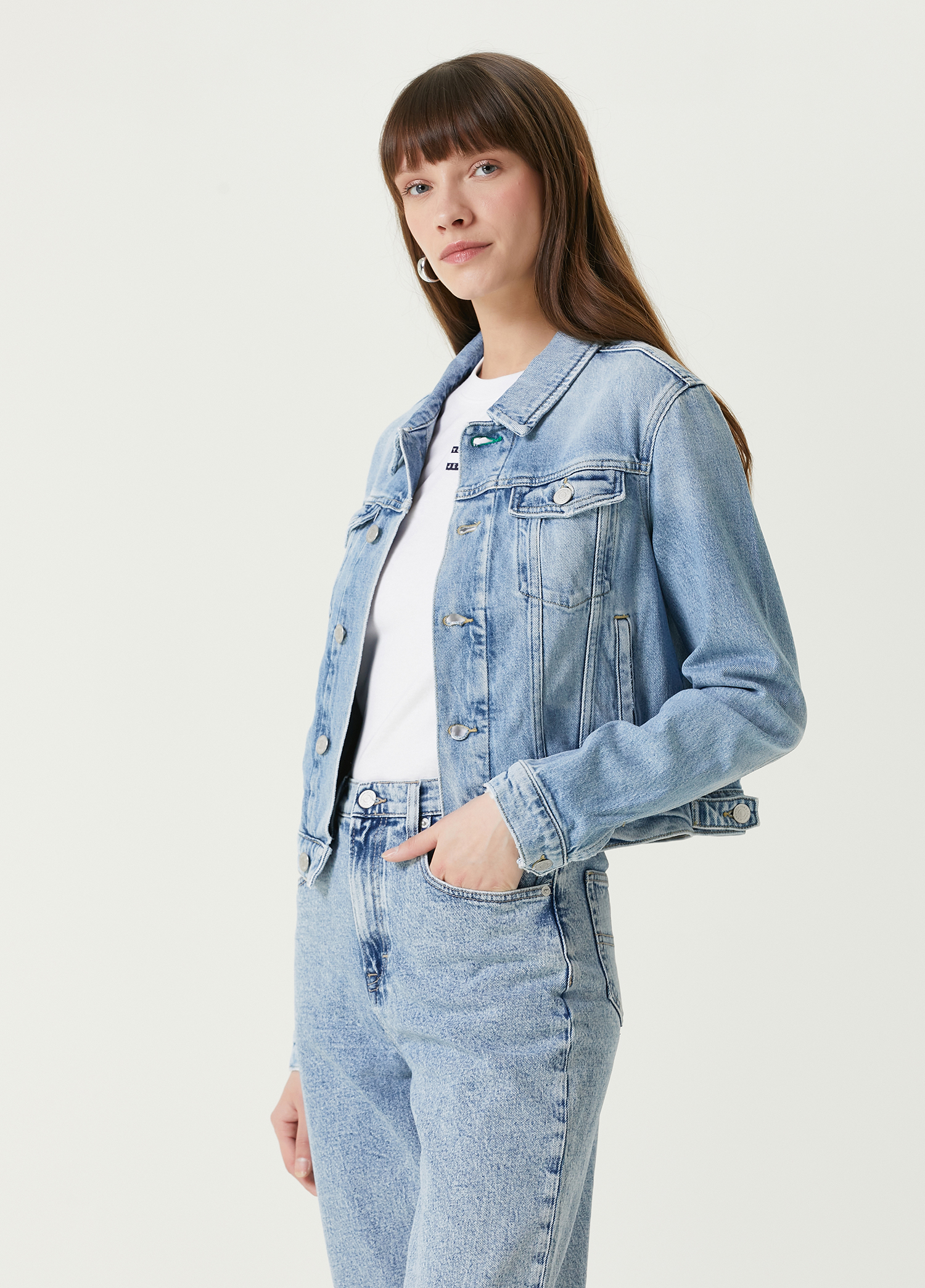 Slim Fit Izzie Mavi Denim Ceket