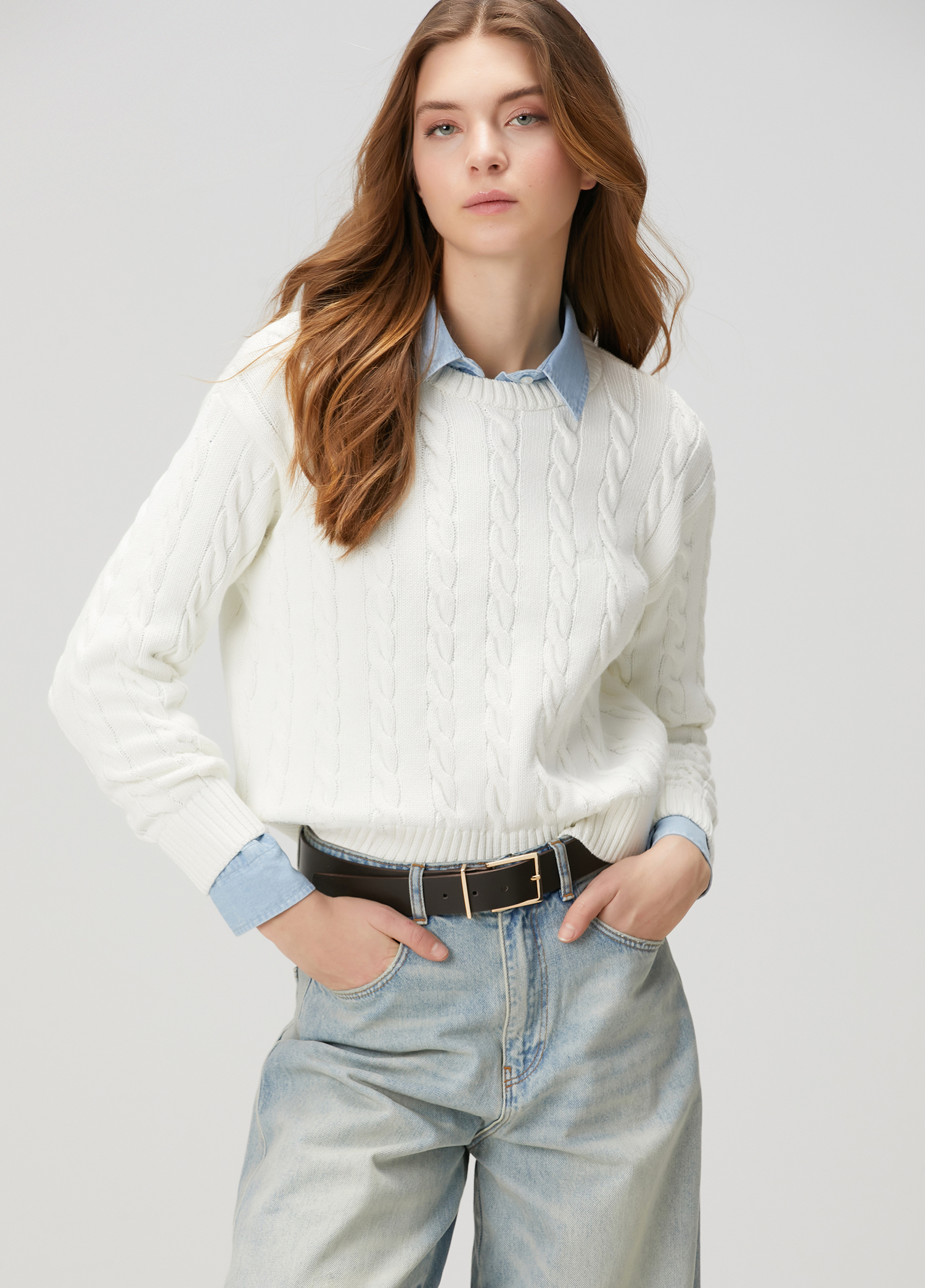 Off-White Cable Knit Sweater