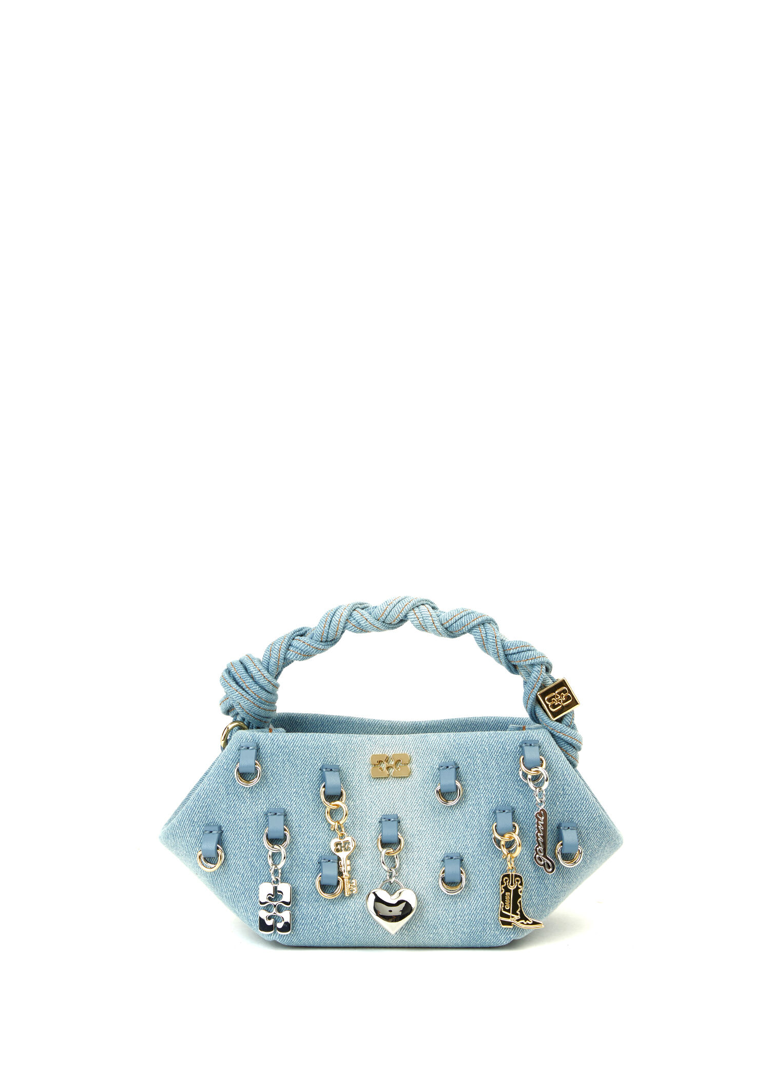 Ganni bow bag ブルーファー Ganni - Bou Mavi Kadın Çanta - Mavi