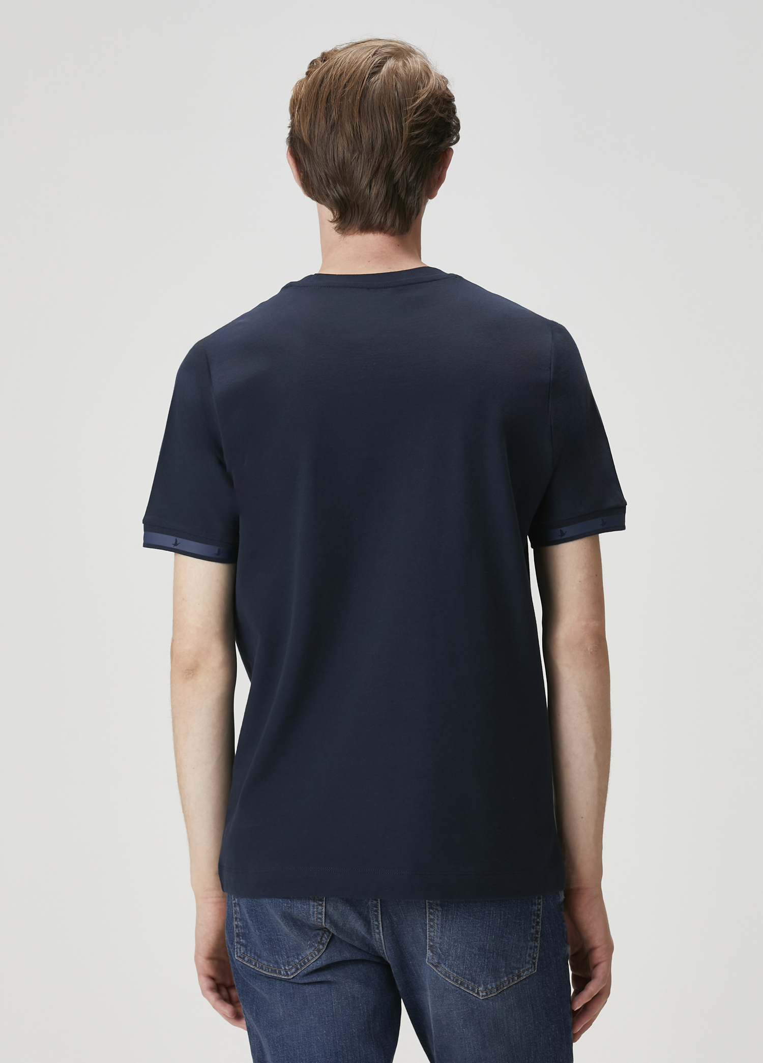 Lacivert Logo Baskılı T-shirt_4