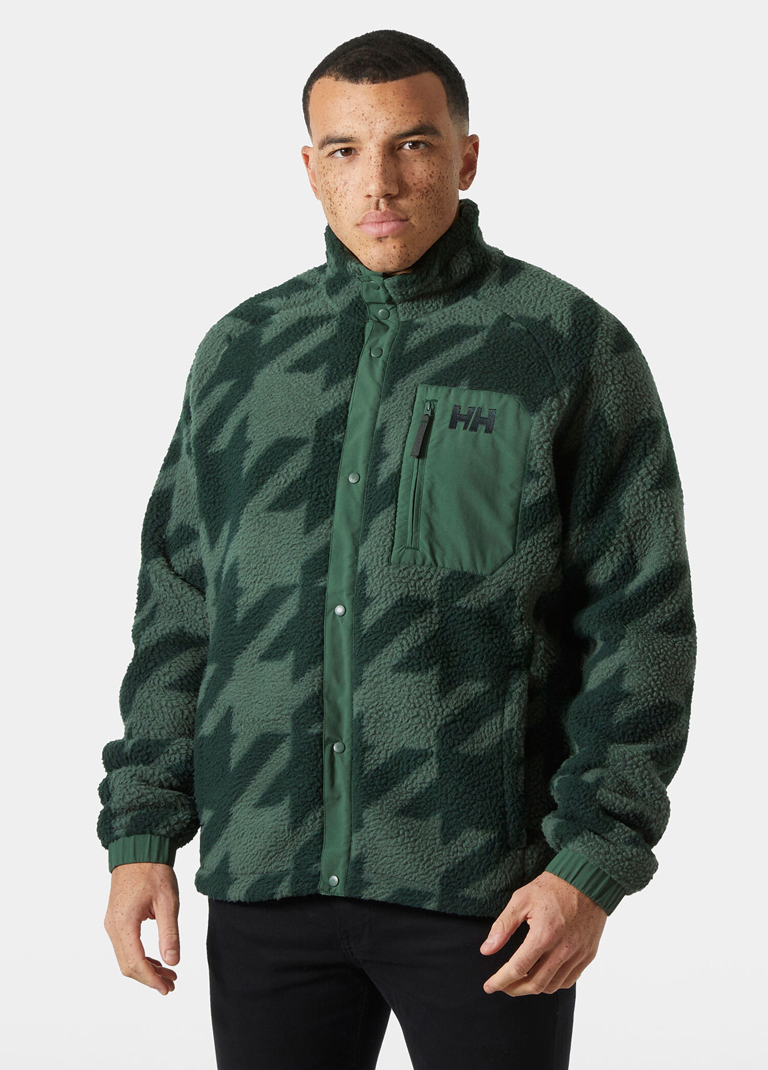 Helly Hansen GREEN Erkek Panorama Printed Pile Snap Green Erkek
