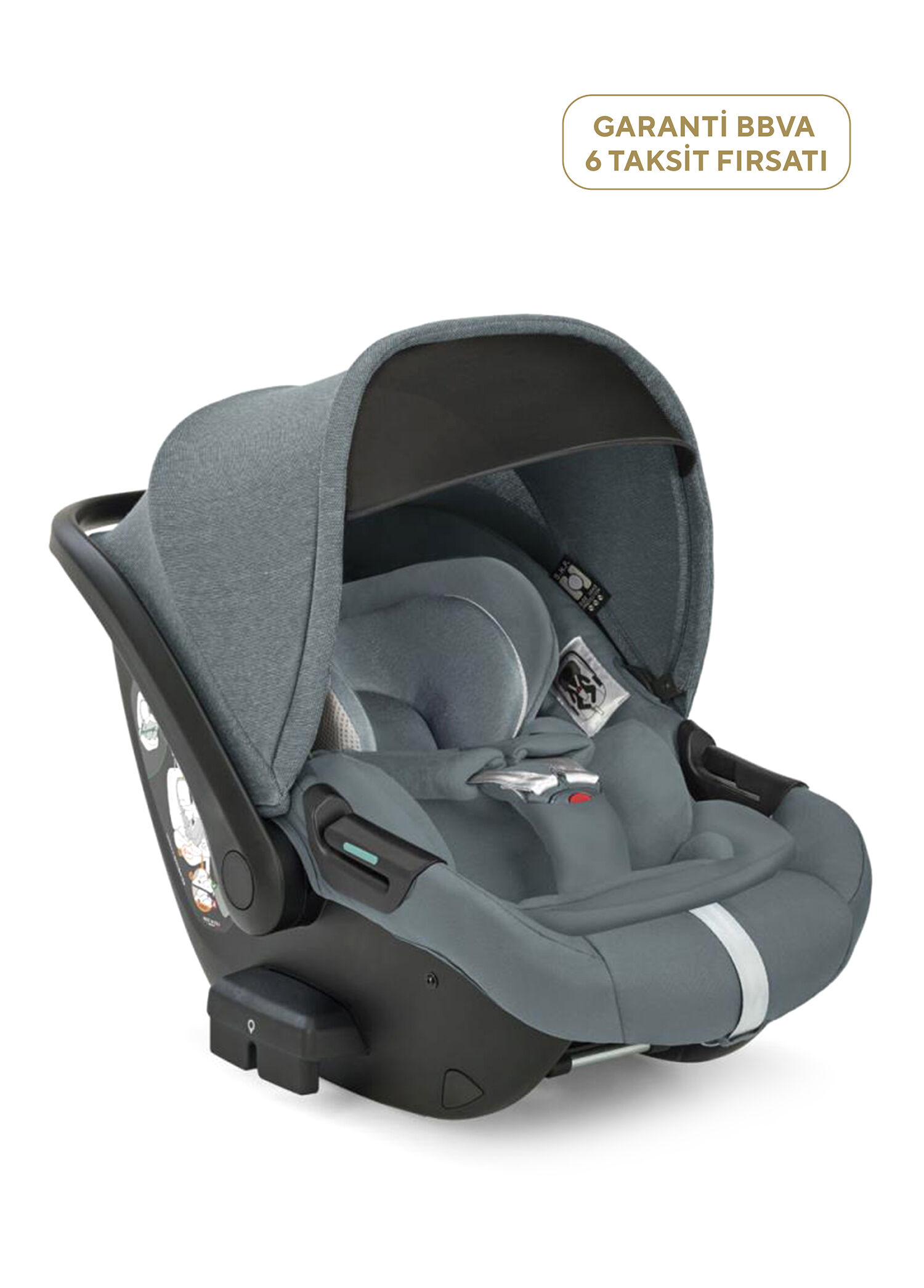 Darwin Infant Recline i-Size Gr 0+ Yatırılabilen 0-13 kg Union Grey Bebek Ana Kucağı ve Oto Koltuğu