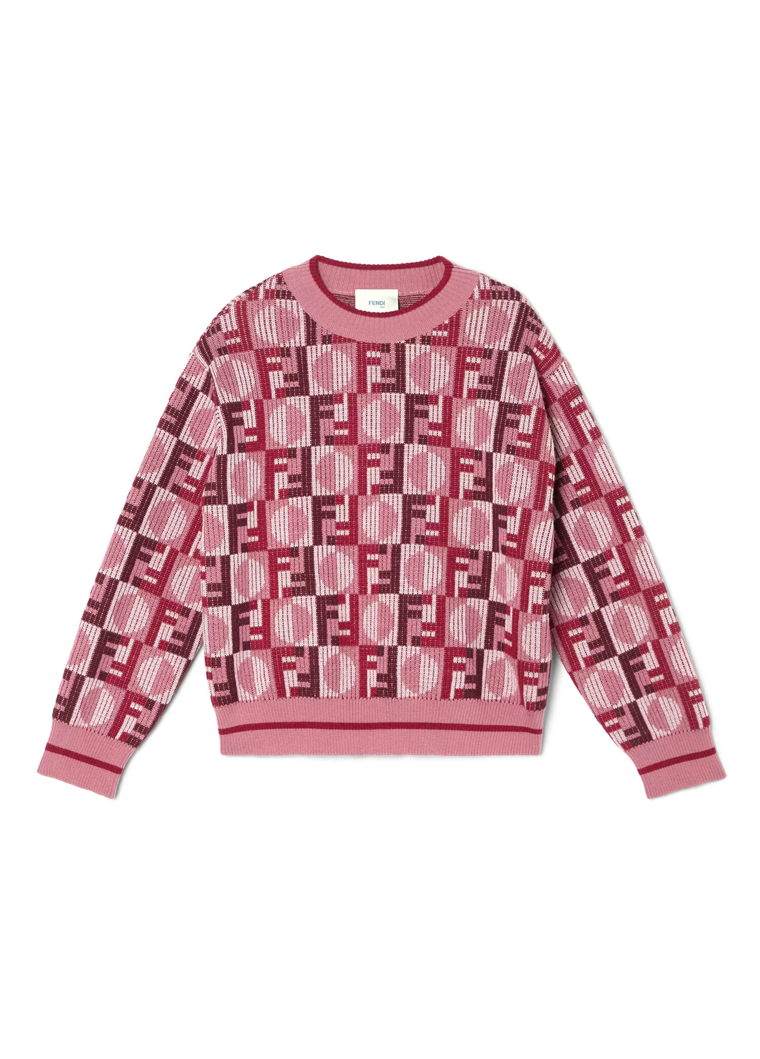 Pembe Logo Jakarlı Unisex Çocuk Kazak
