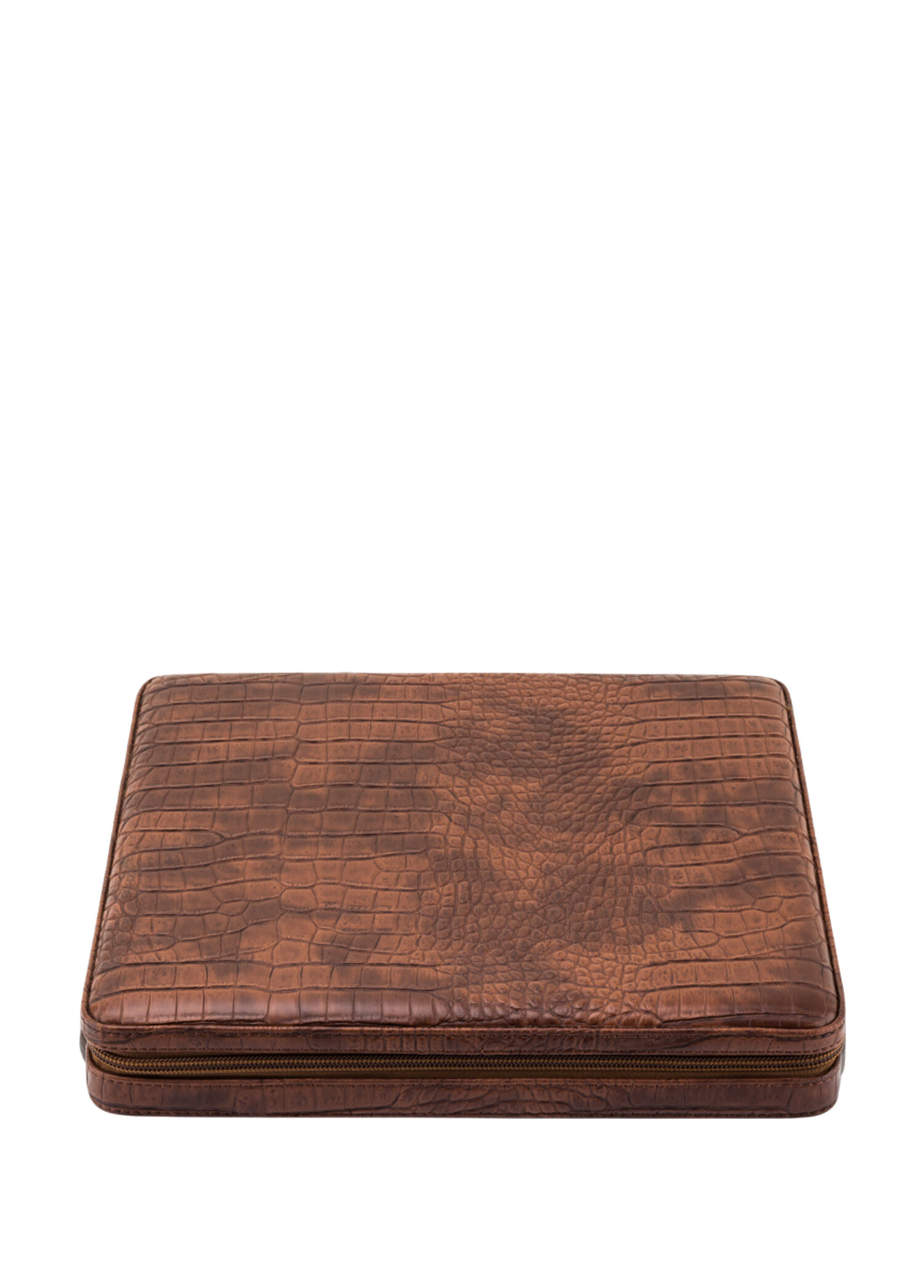 Deri Sedirli Slim Humidor 10s Kahve Seyahat Puro Sunum Kutusu