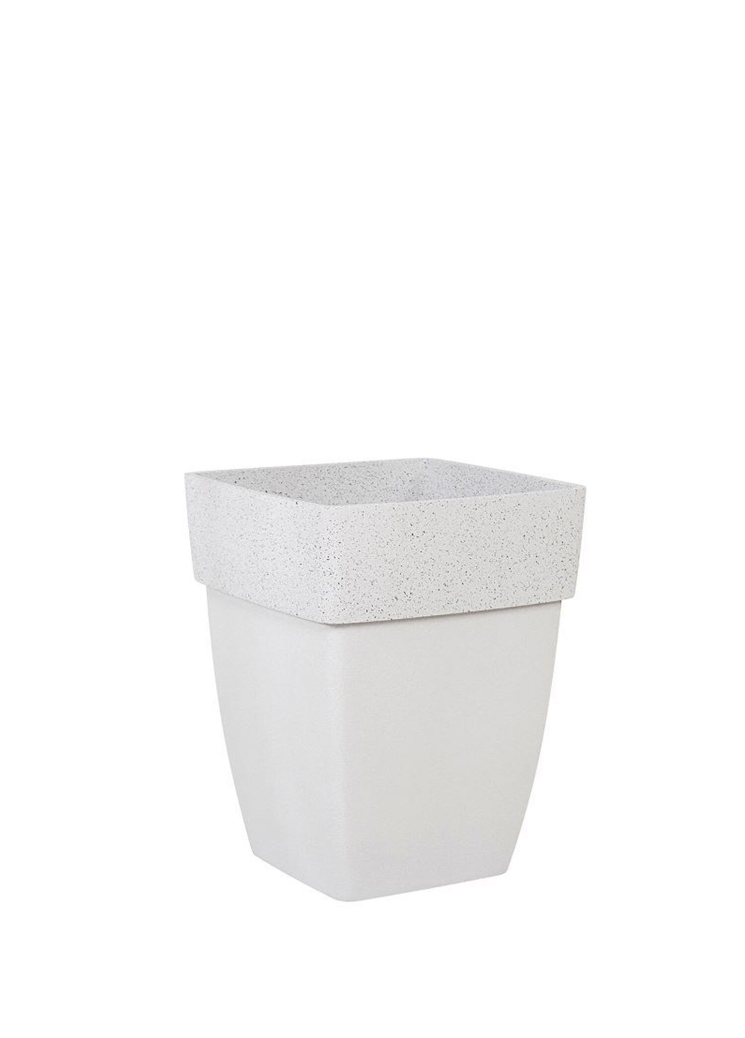 Polystone Kumlu Beyaz Kenar Saksı