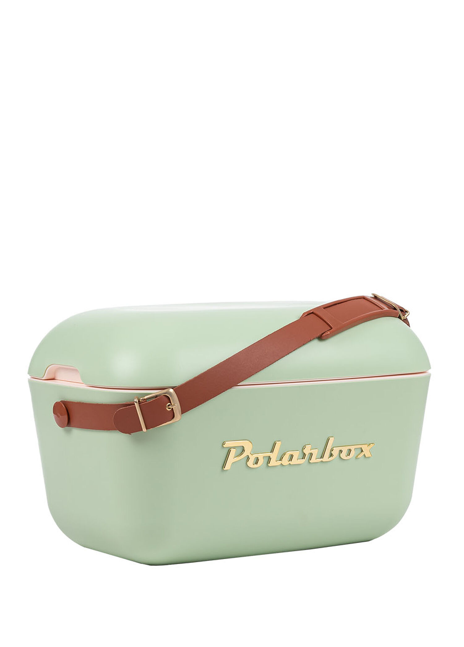 Prinkstyle Geometric Classic Pamuk ve Deri Kayışlı Olive Green Gold Soğuk ve Sıcak Tutucu Termal Çanta 20 lt