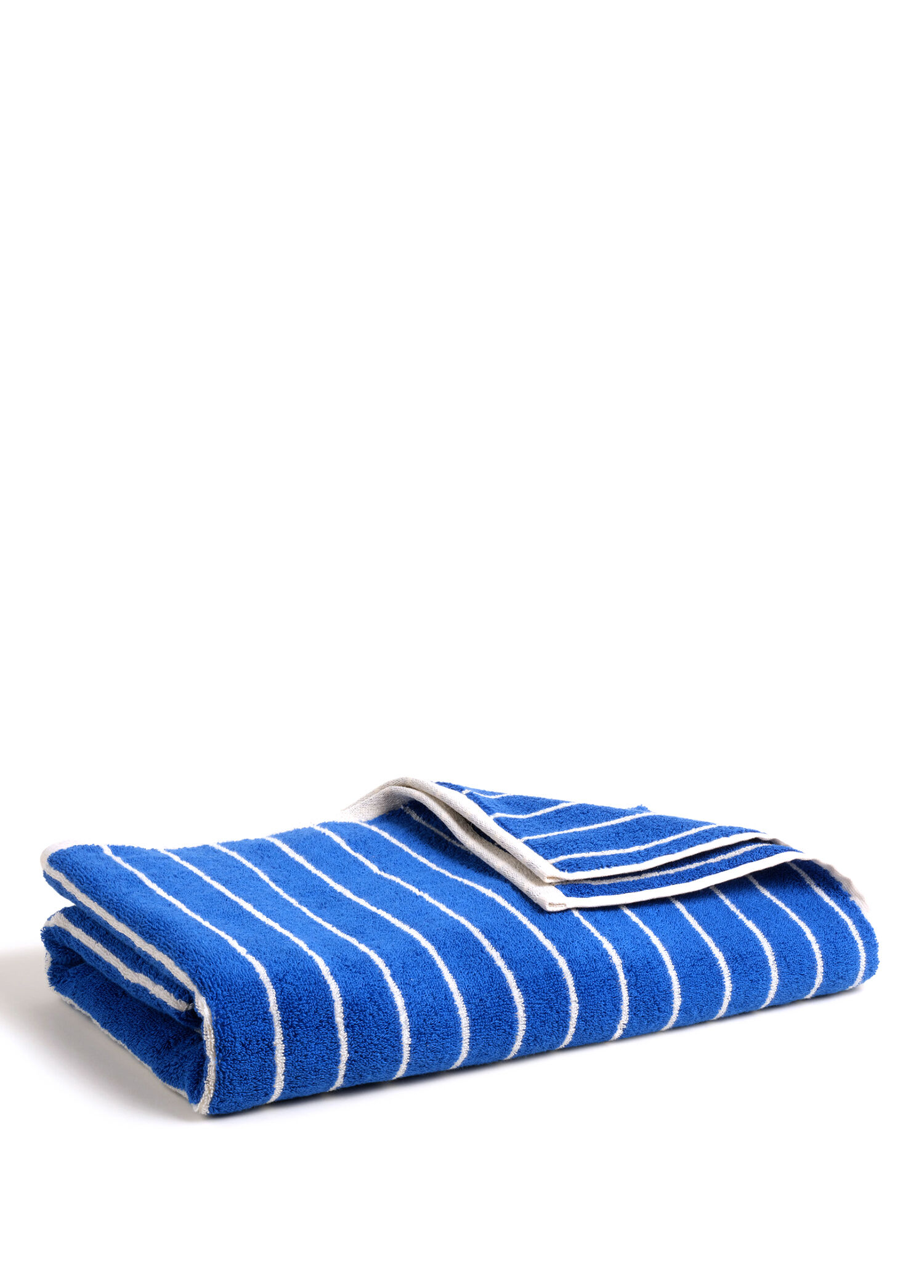 Solid Geniş Çizgili Pamuklu İplik Boyalı Banyo Havlusu 90 x 150 cm