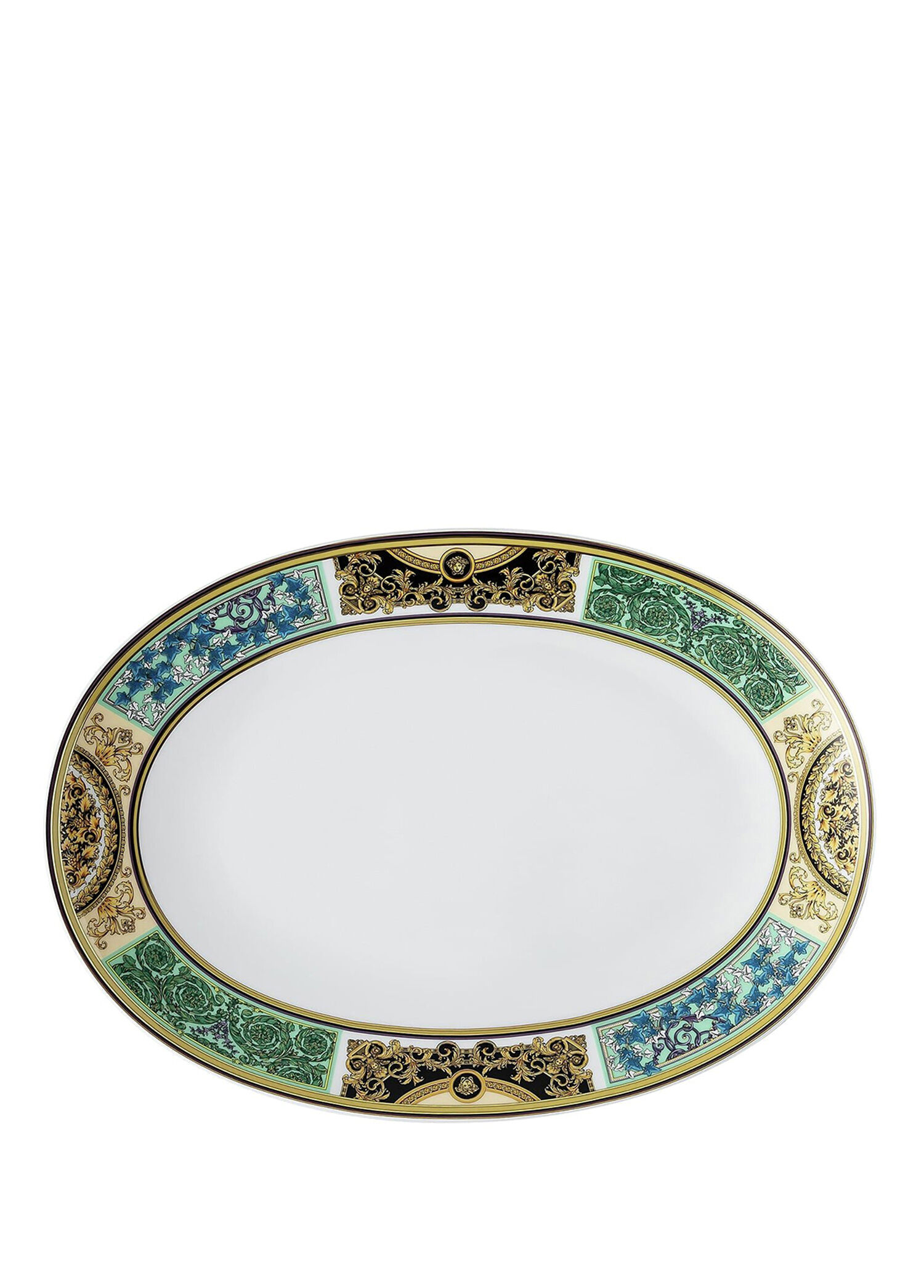 Barocco Mosaic Desenli Porselen Oval Servis Tabağı 33 cm