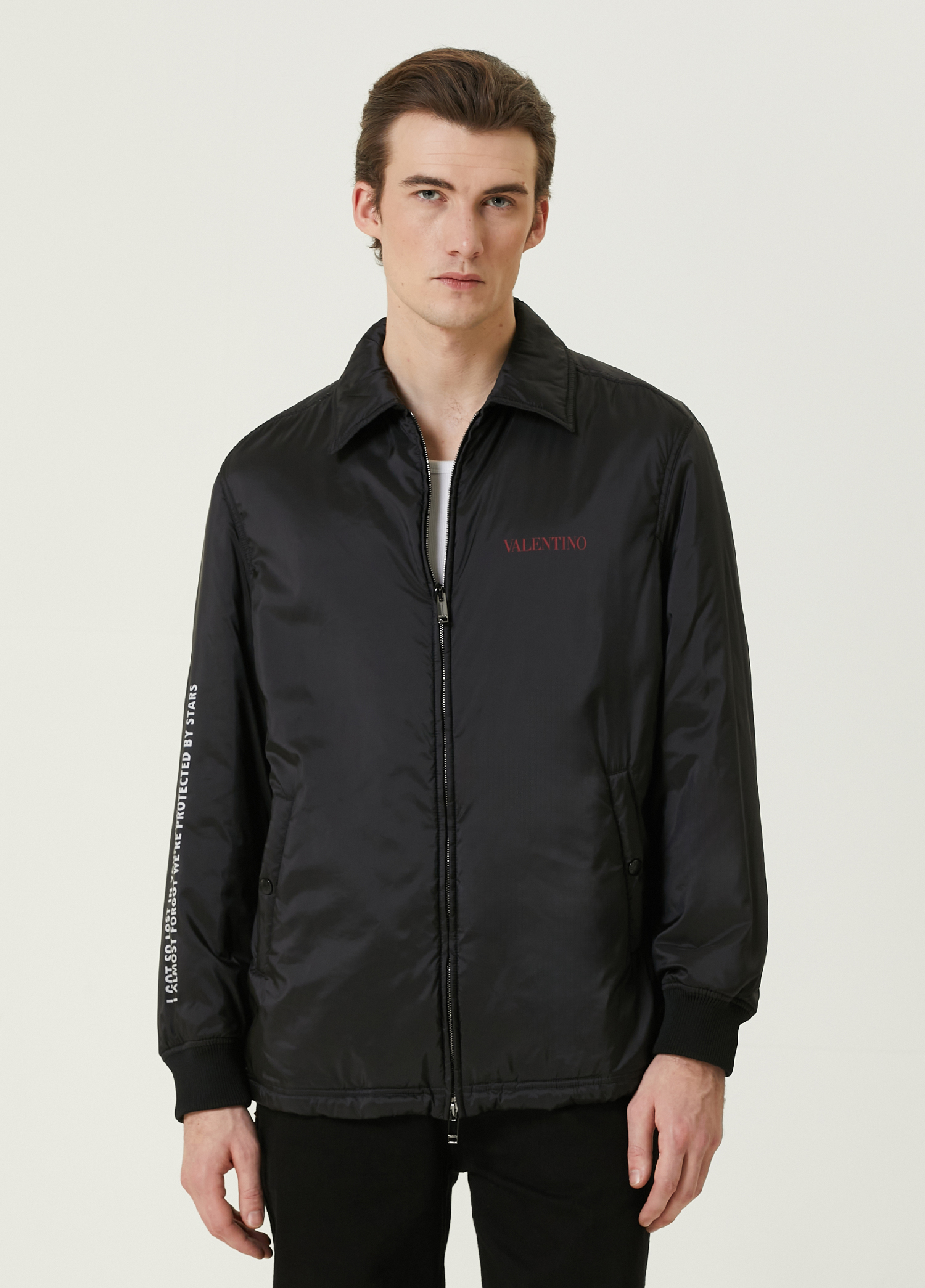 Valentino - Siyah Beyaz Ay Baskılı Logolu Mont - Çok Renkli Beyaz