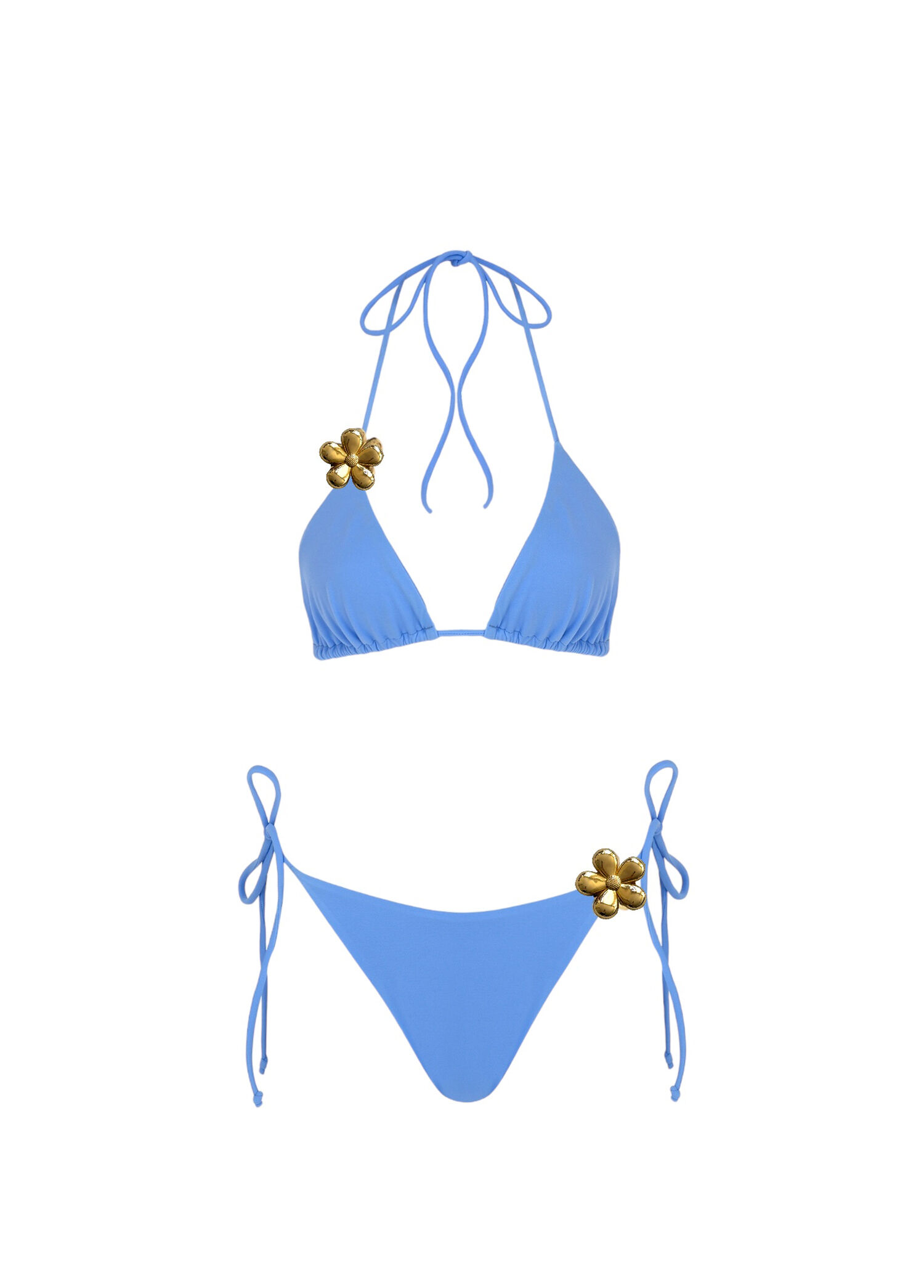 P Endless Blue Flower Bomb Gigi Blue Womens Bikini Set