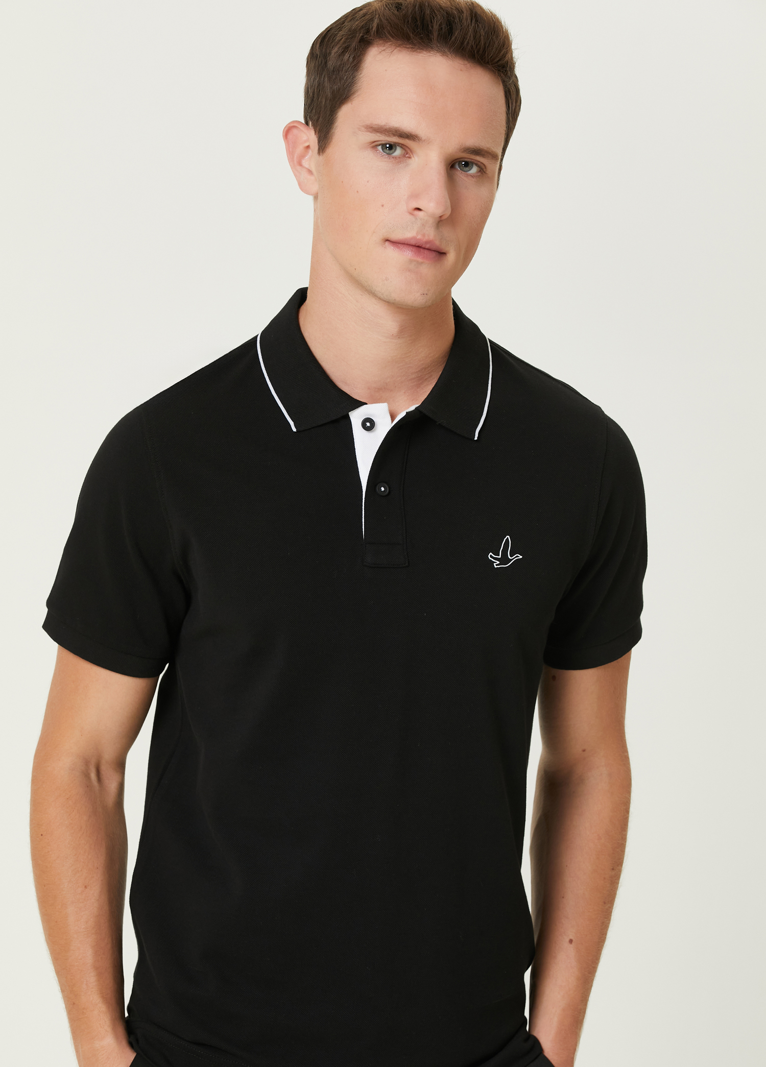 Slim Fit Siyah Polo Yaka T-shirt_1