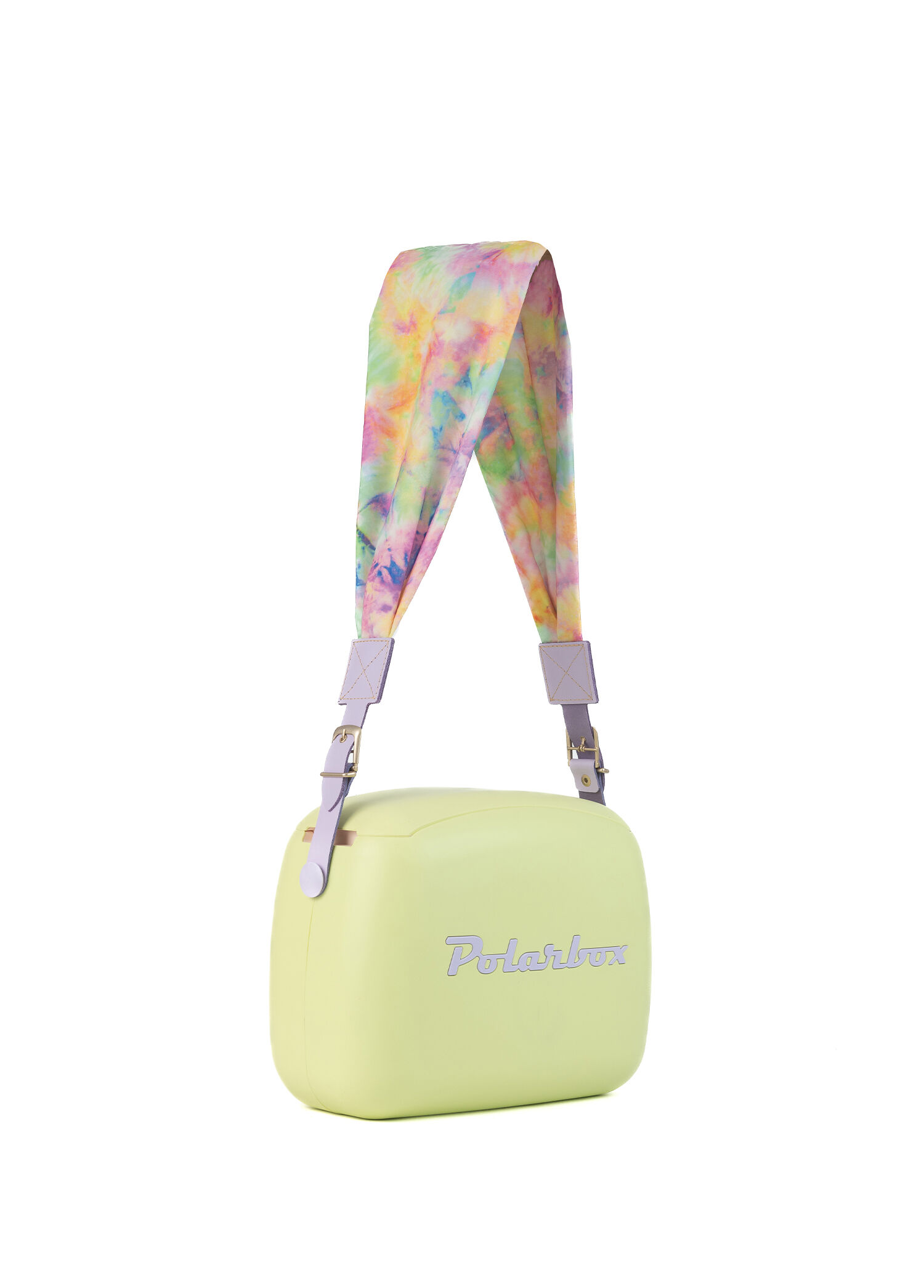 Prinkstyle tie dye Classic Green Lila Pamuk ve Deri Kayışlı Soğuk ve Sıcak Tutucu Yemek Çantası 6 lt