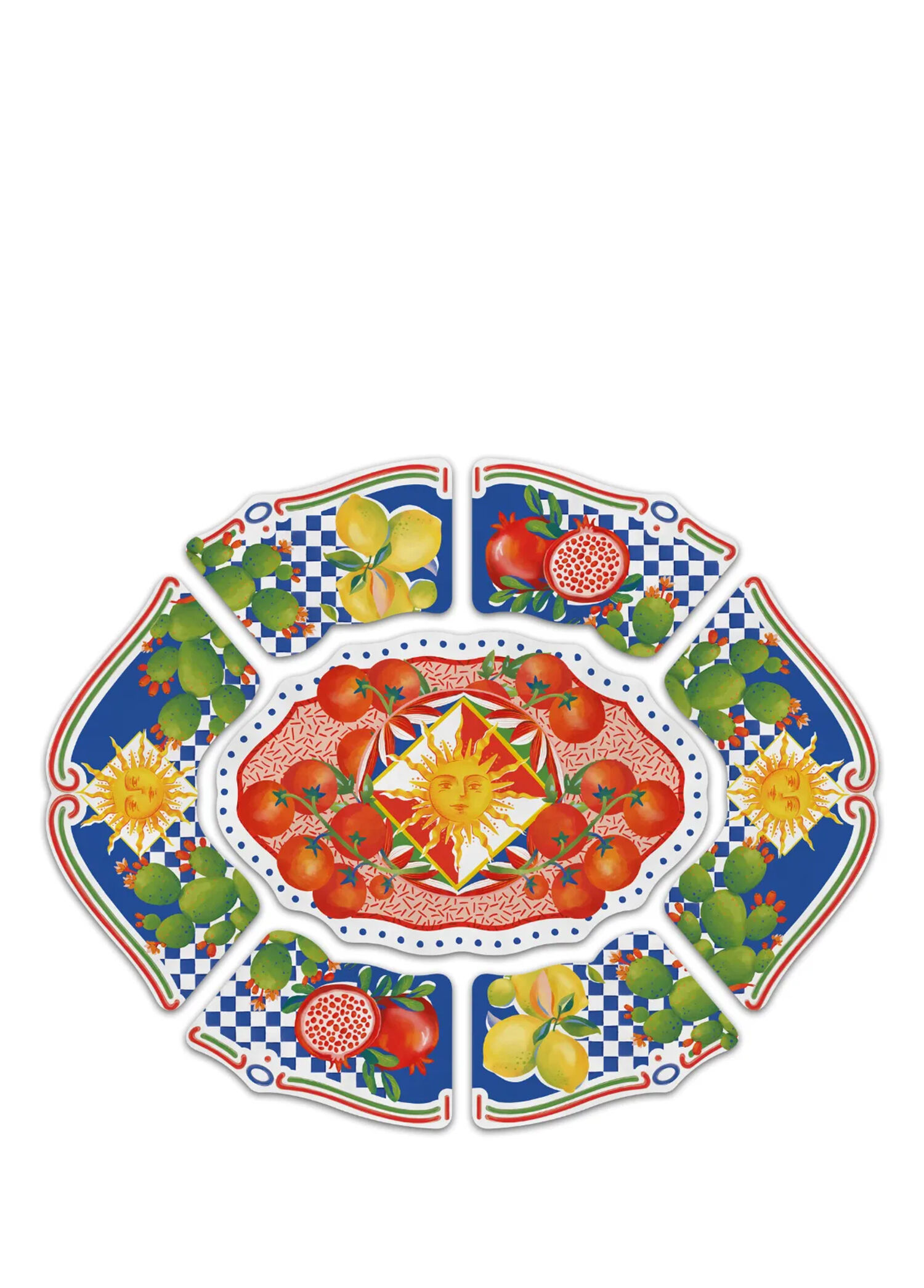 Dolce Vita Mermer Desenli Melamin 7 Parça Meze Tabağı Seti
