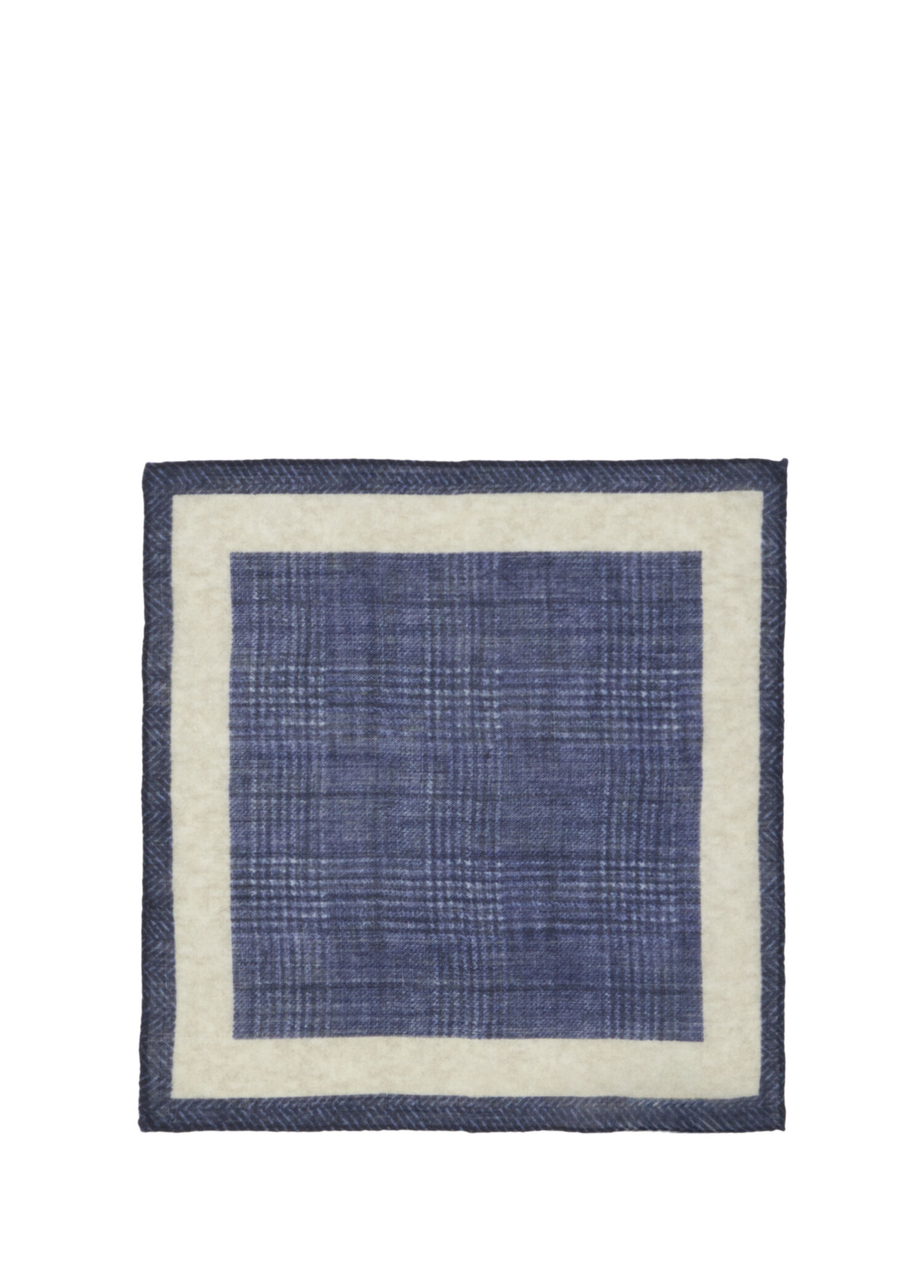 Blue Patterned Men's Wool Handkerchief