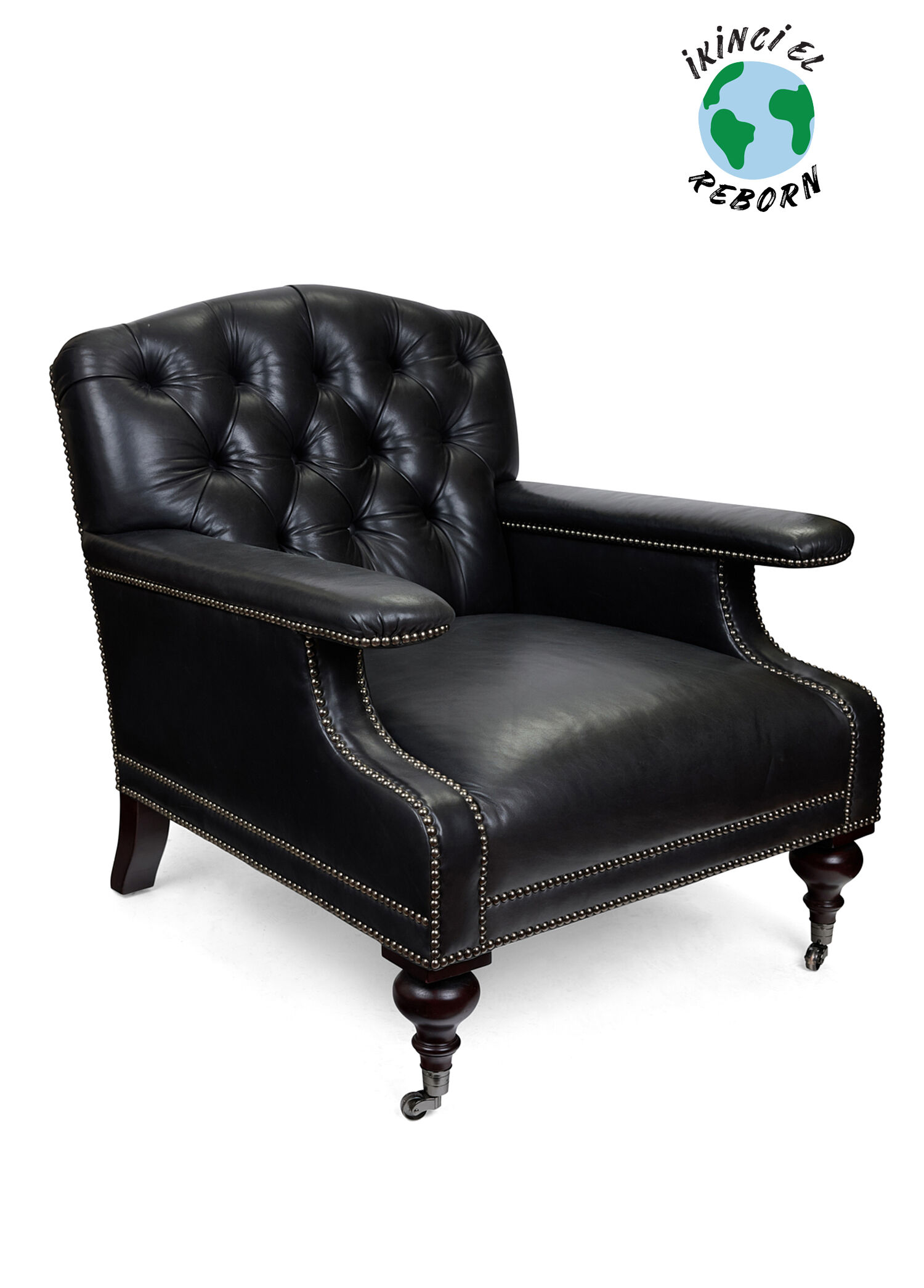 Ralph Lauren Home Alfred Chair Siyah Deri Berjer