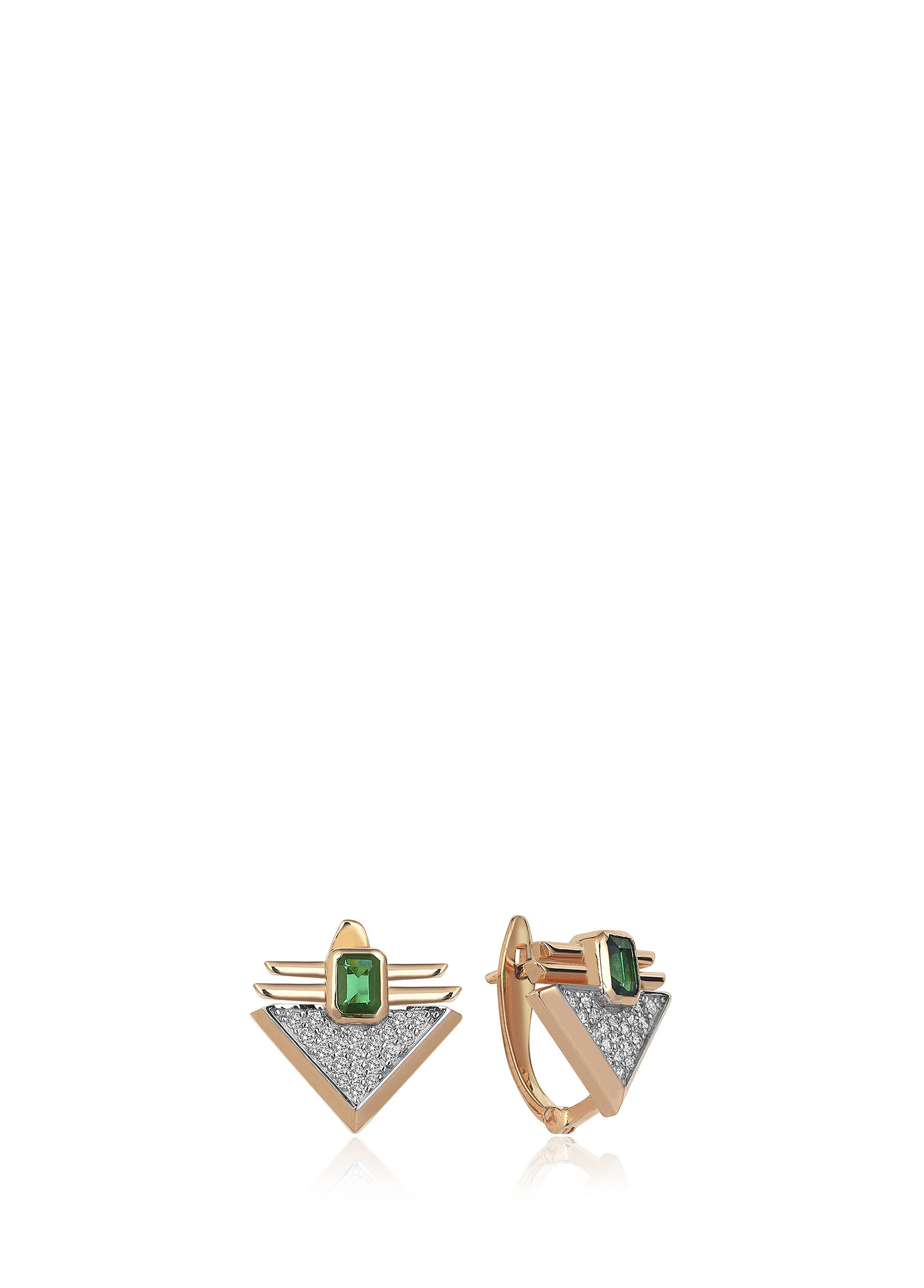 Prego Green Earring 14 Ayar Kadın Altın Küpe