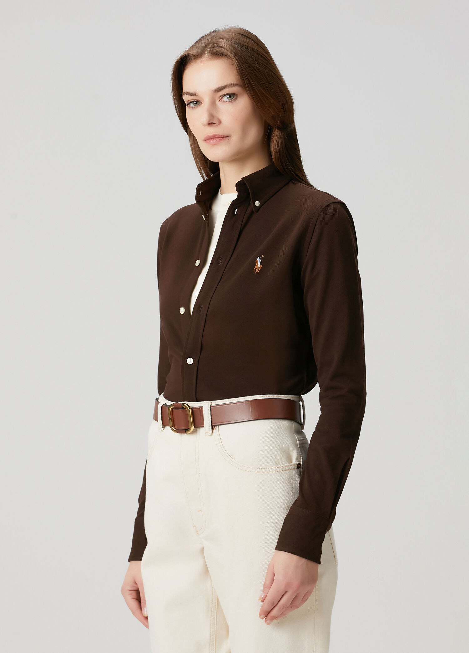 Slim Fit Kahverengi Gömlek